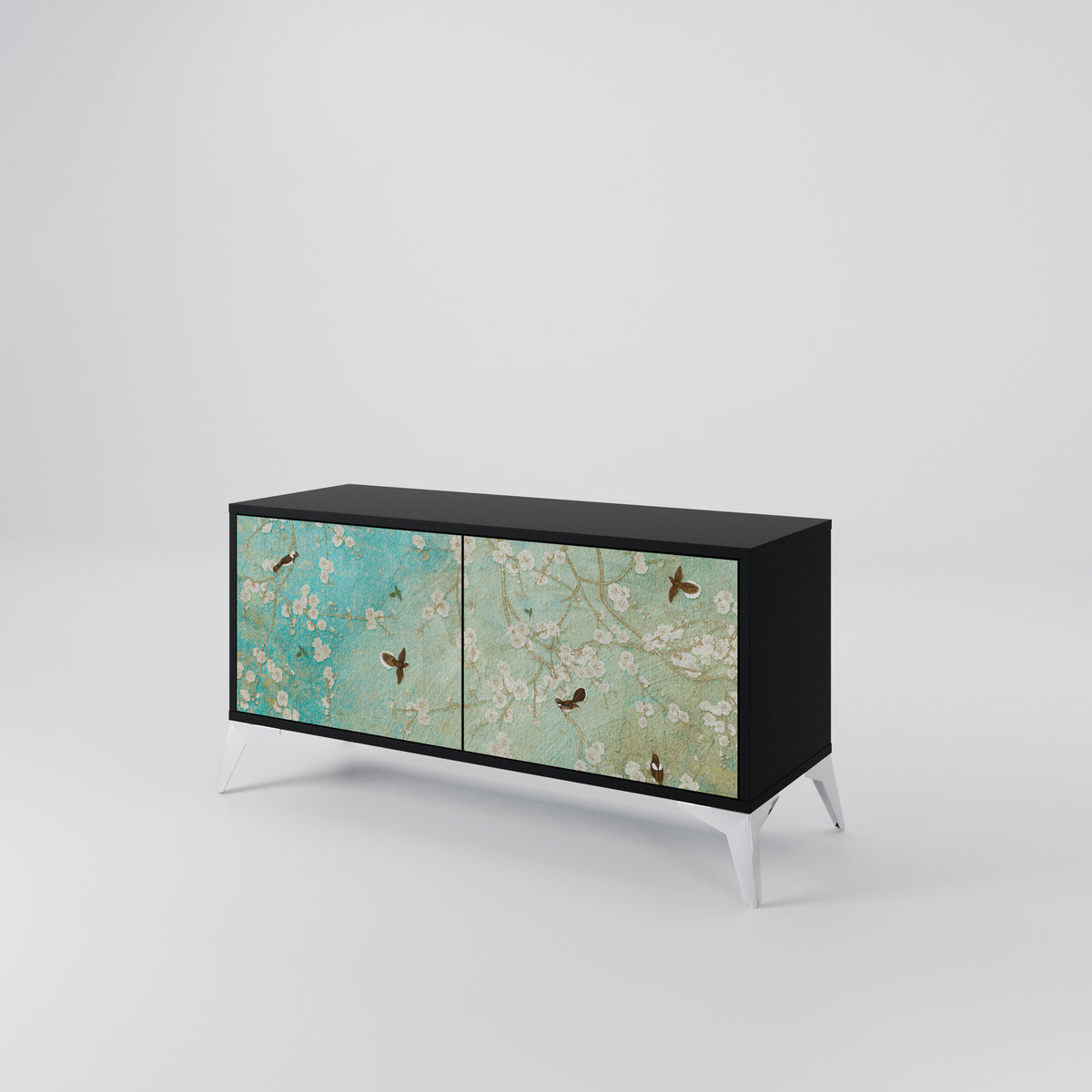 BLOOMING CHARM Compact 2-Door TV Cabinet
