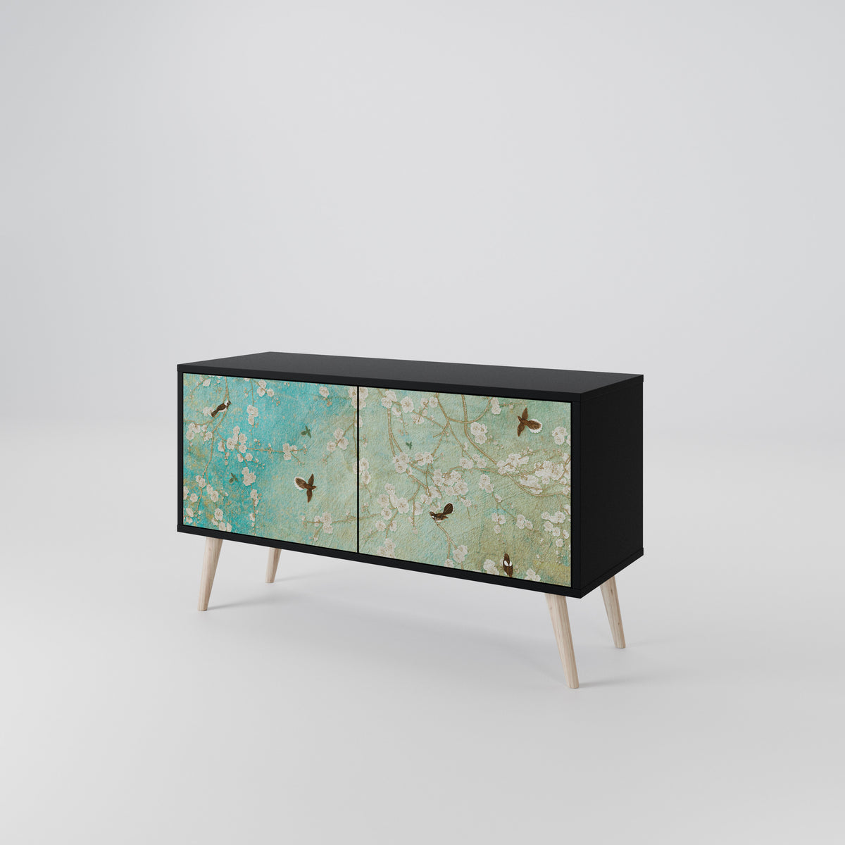 BLOOMING CHARM Compact 2-Door TV Cabinet