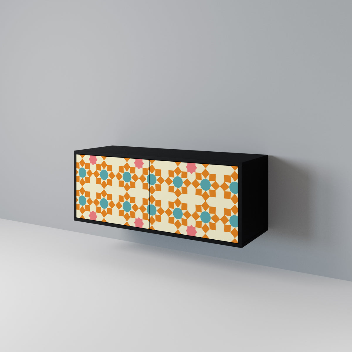 FLORAL DECOR Compact 2-Door TV Cabinet