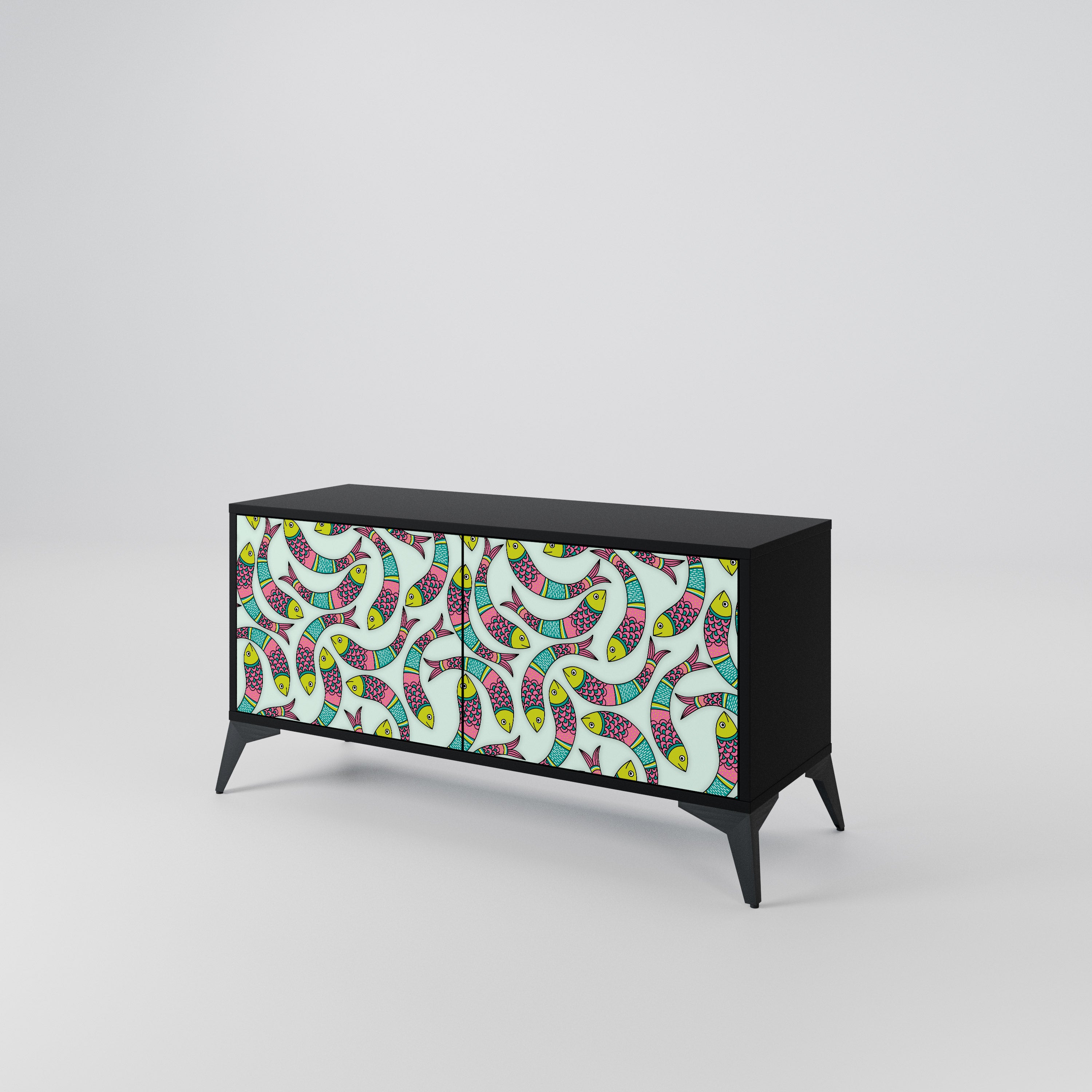 INDIAN FISH Compact 2-Door TV Cabinet