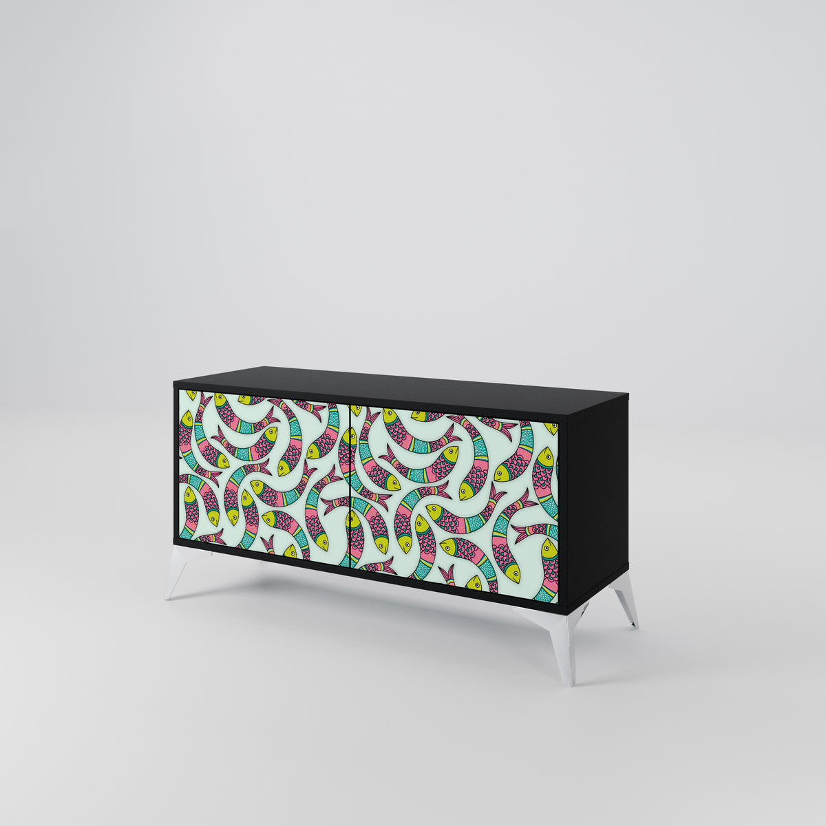 INDIAN FISH Compact 2-Door TV Cabinet
