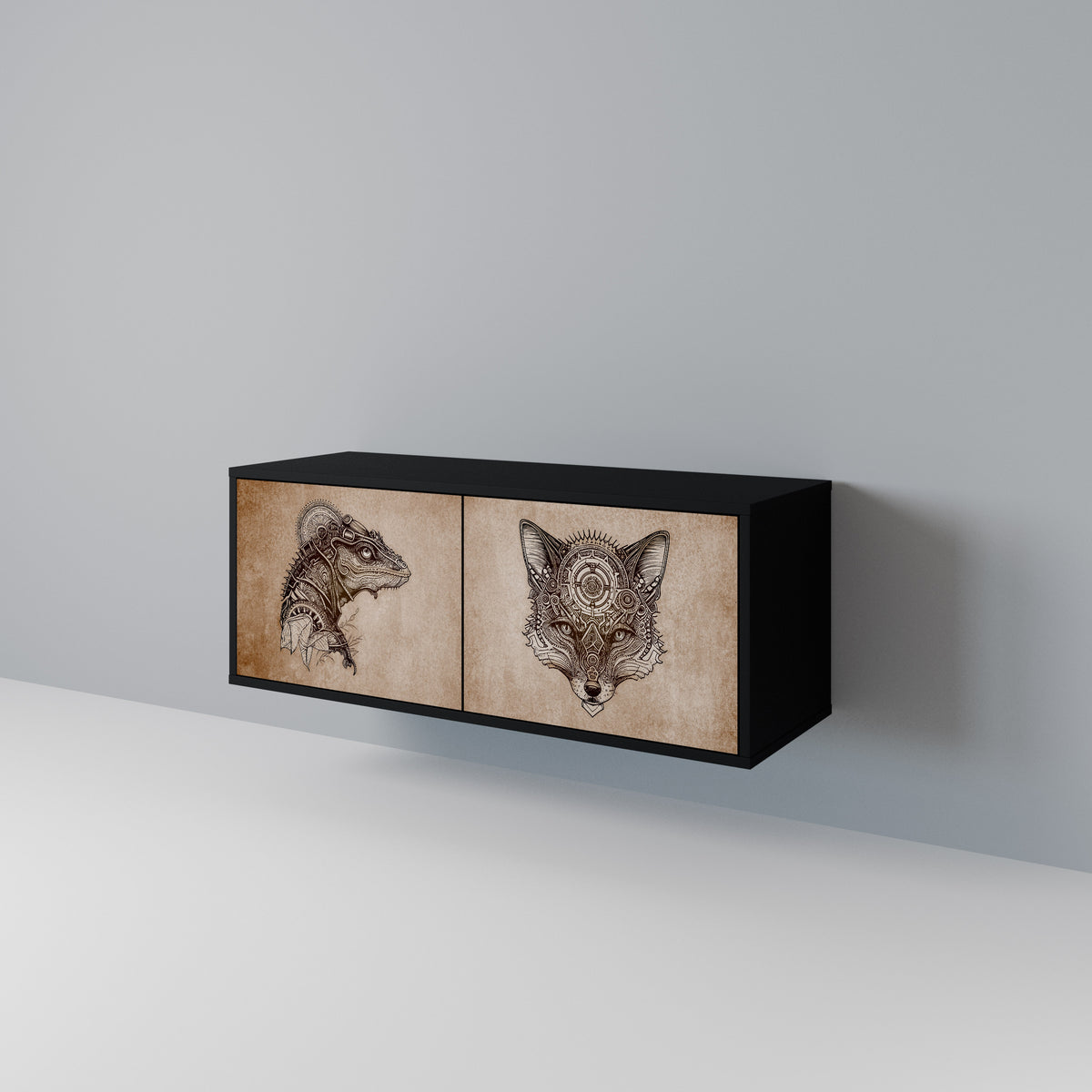 STEAMPUNK CLAN Compact 2-Door TV Cabinet
