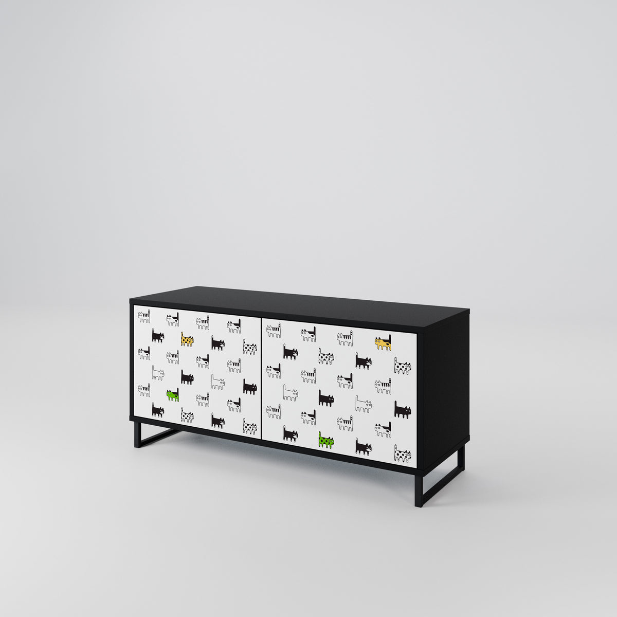 CATS COMPILATION Compact 2-Door TV Cabinet