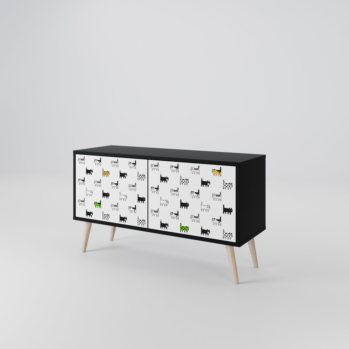 CATS COMPILATION Compact 2-Door TV Cabinet