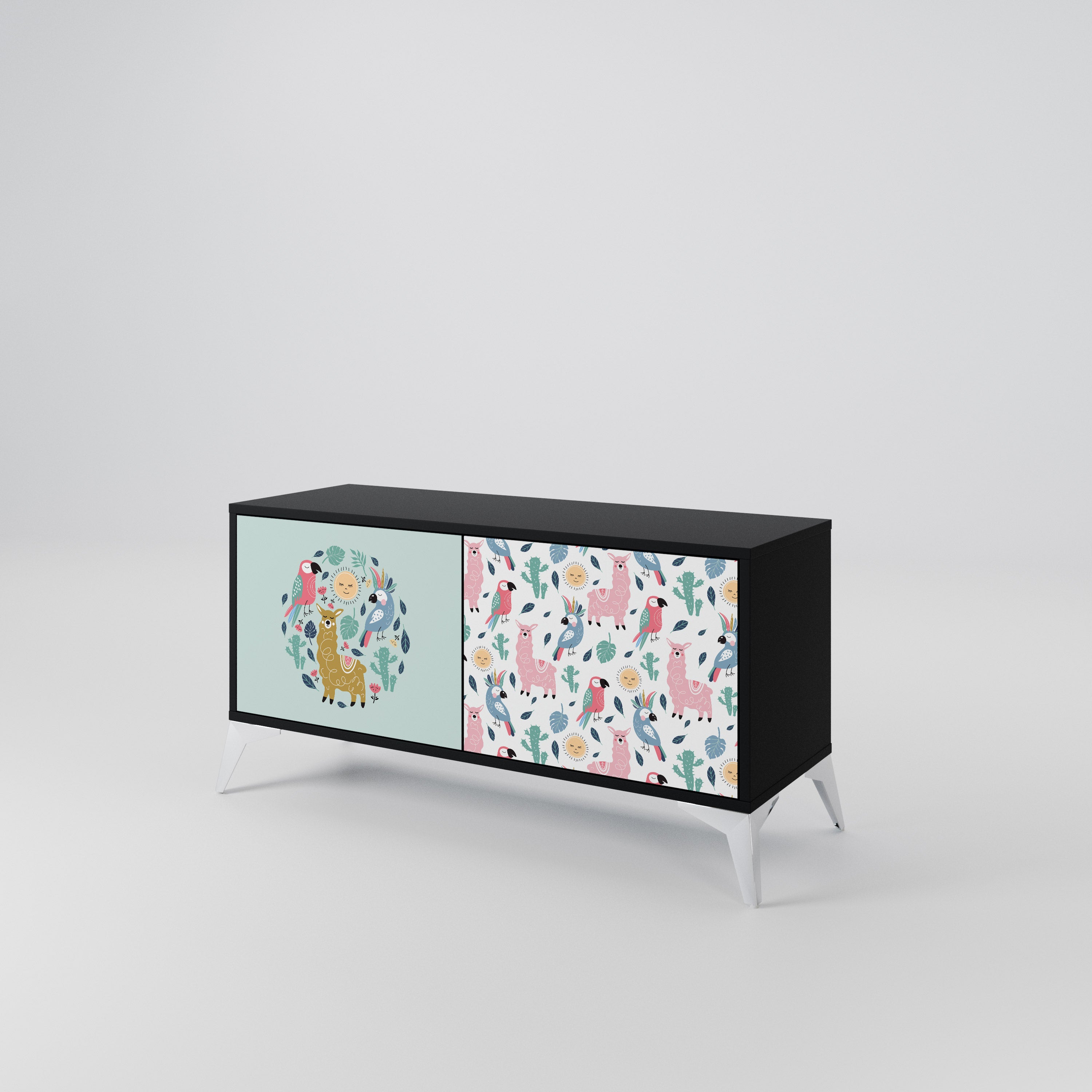 COLORFUL ALPACAS Compact 2-Door TV Cabinet