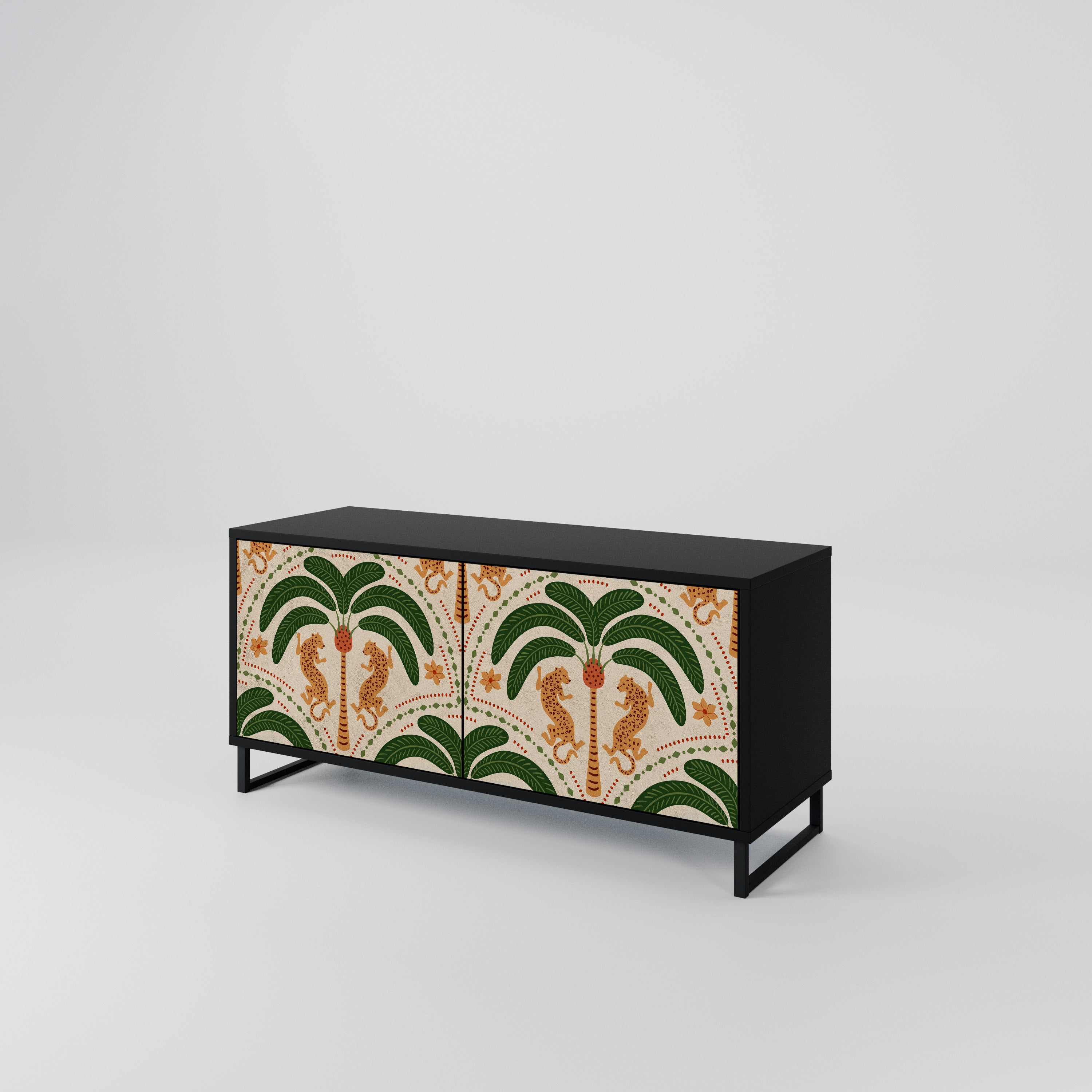 DANCING PREDATORS Compact 2-Door TV Cabinet