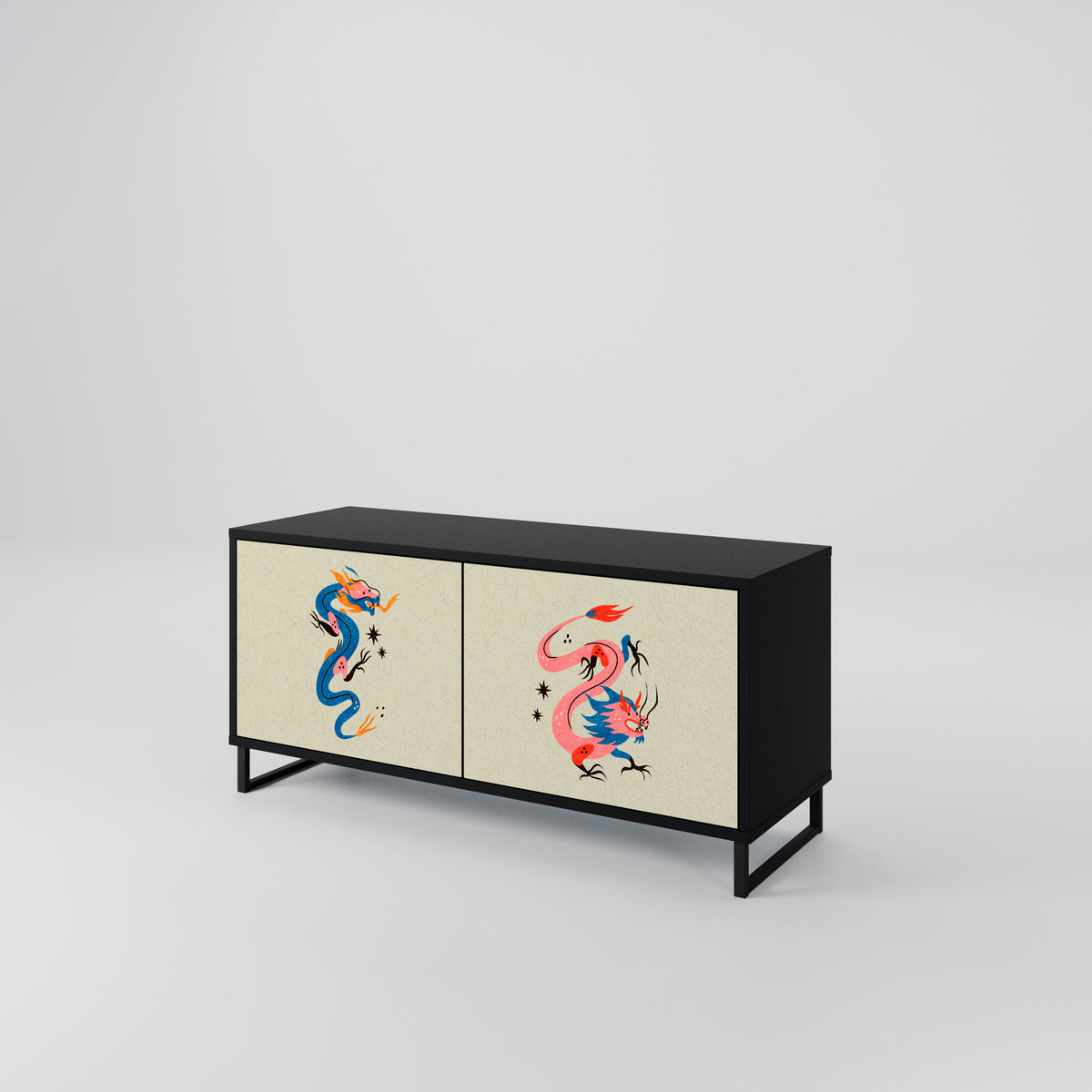 MYTHOLOGICAL CREATURES Compact 2-Door TV Cabinet