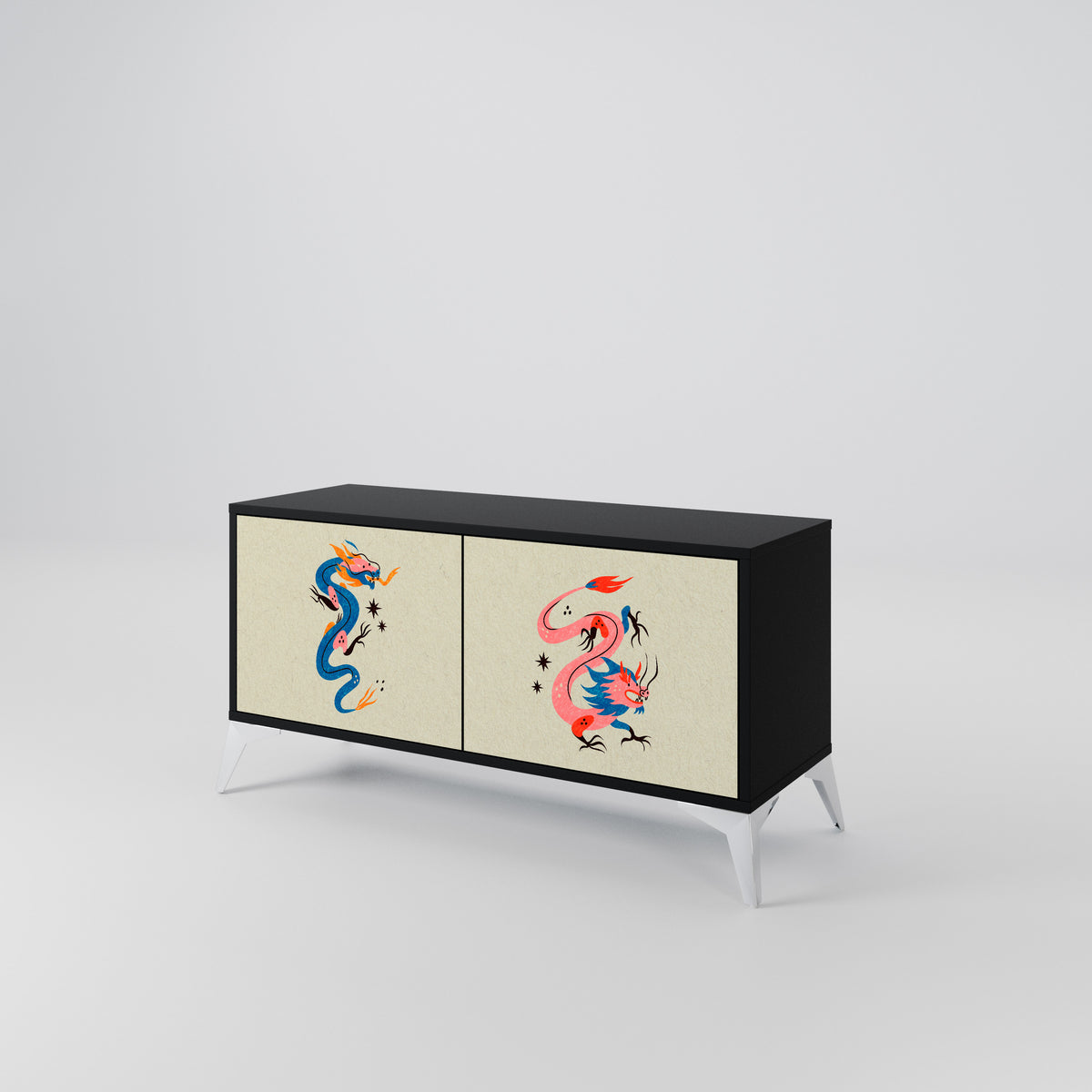 MYTHOLOGICAL CREATURES Compact 2-Door TV Cabinet