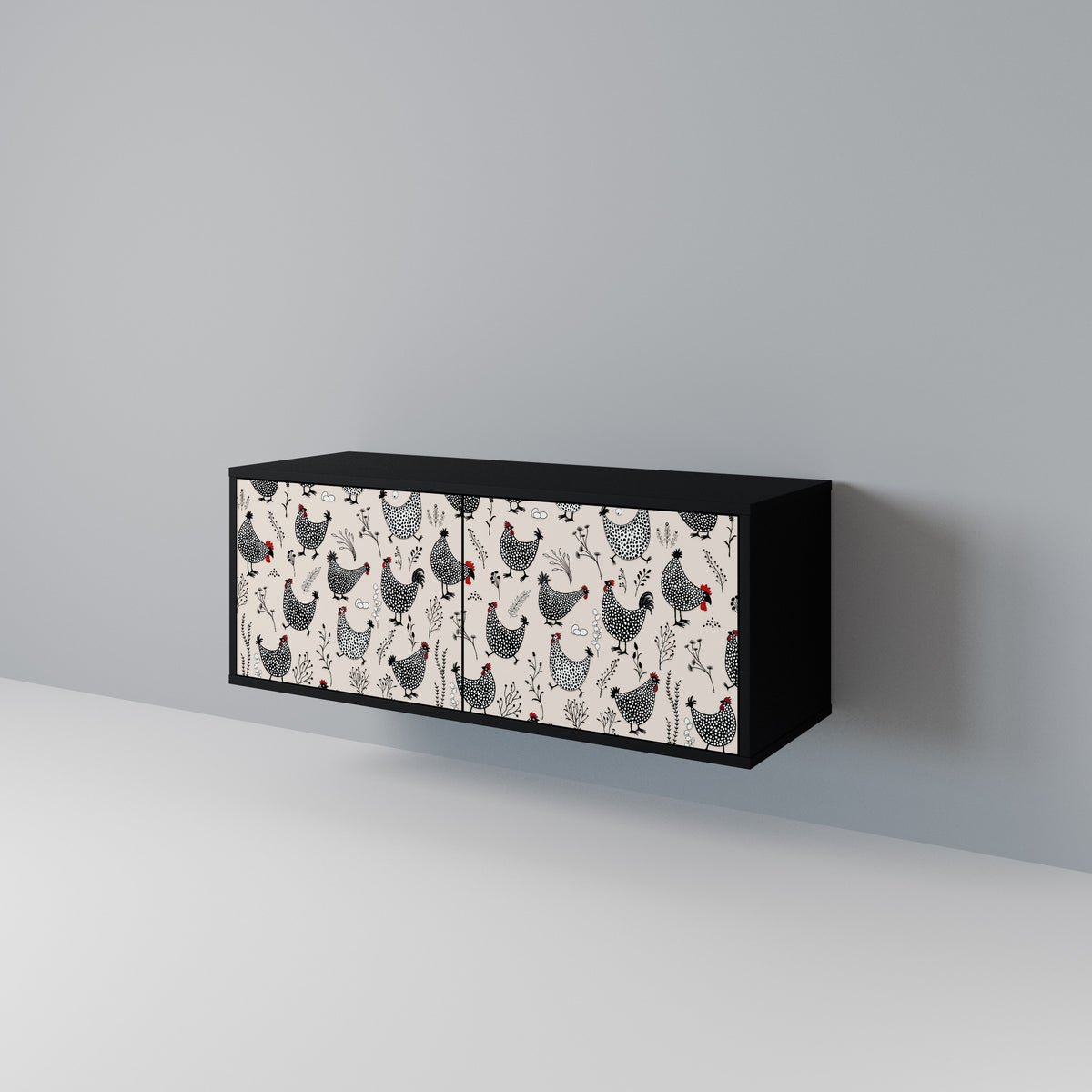 HAPPY HENS Compact 2-Door TV Cabinet