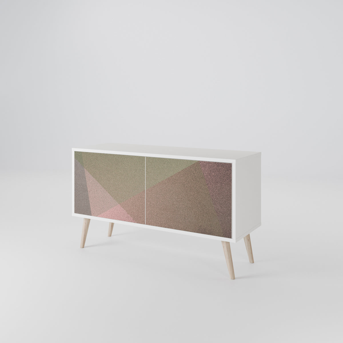 BEIGE GEOMETRY Συμπαγές έπιπλο τηλεόρασης 2-θυρών