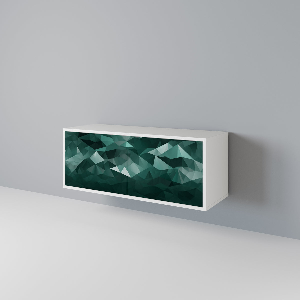 POLYGONAL FLOATING Compact 2-Door TV Cabinet