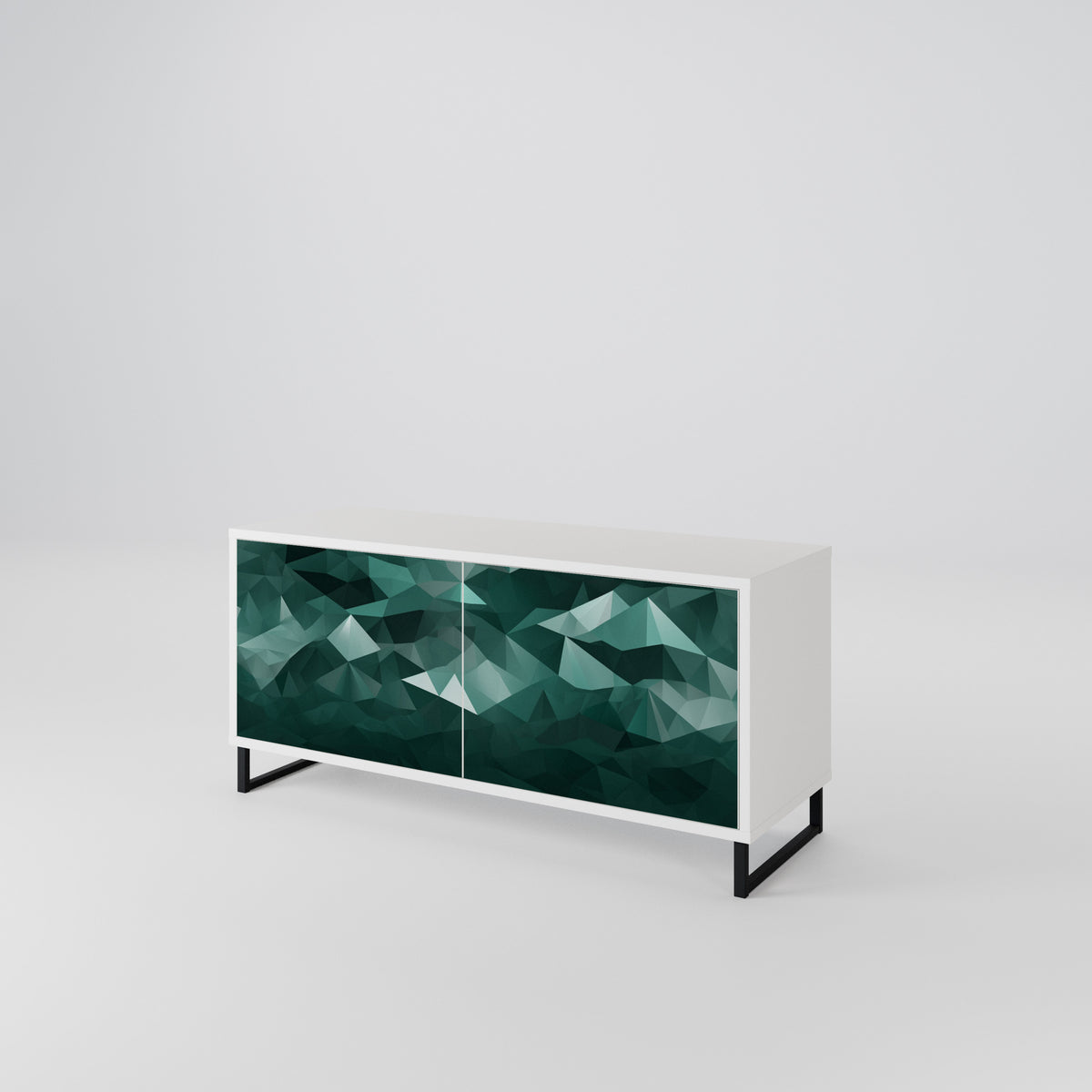 POLYGONAL FLOATING Compact 2-Door TV Cabinet