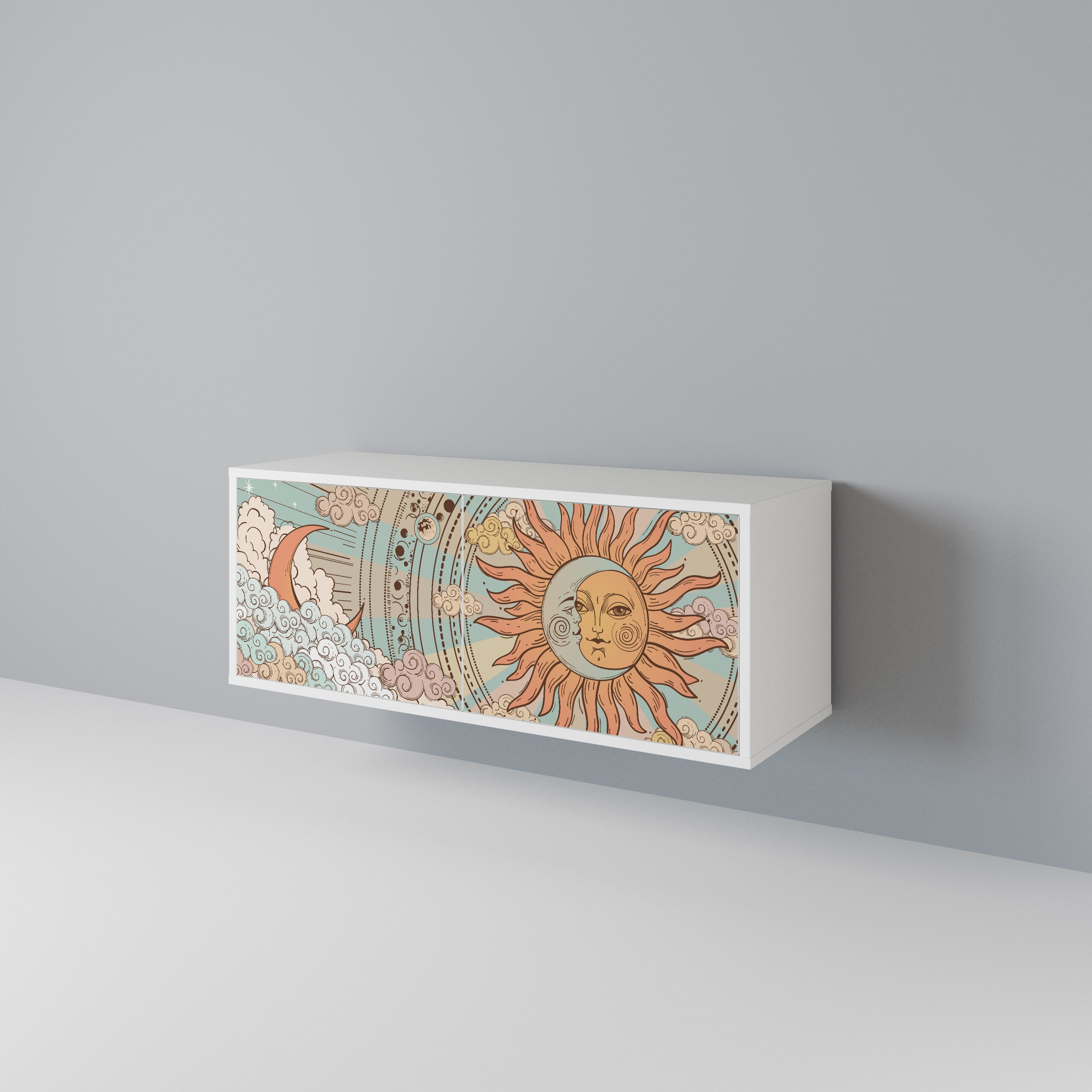 MYSTICAL STRUCTURE Compact 2-Door TV Cabinet