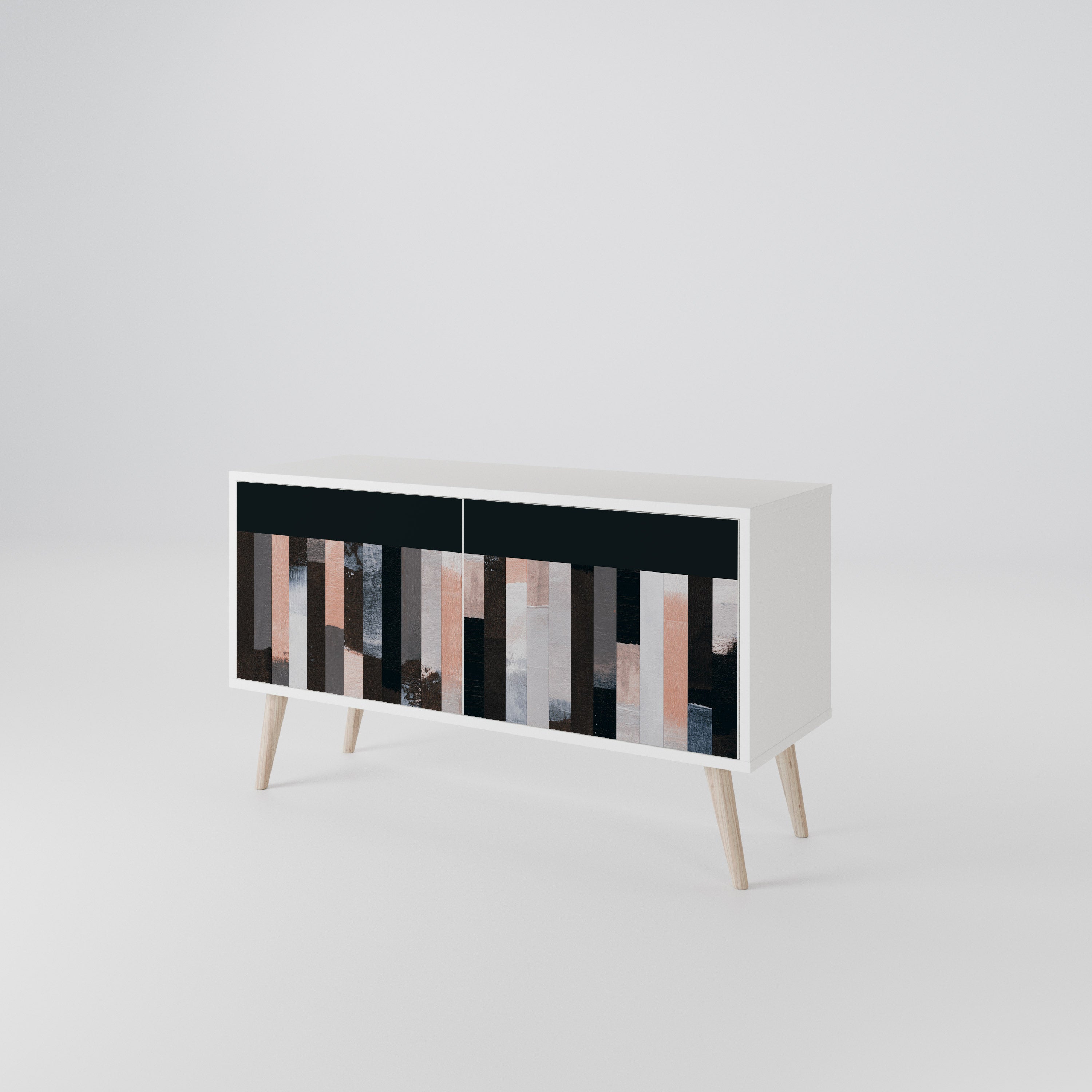 COLLAGE OF RECTANGLES Compact 2-Door TV Cabinet