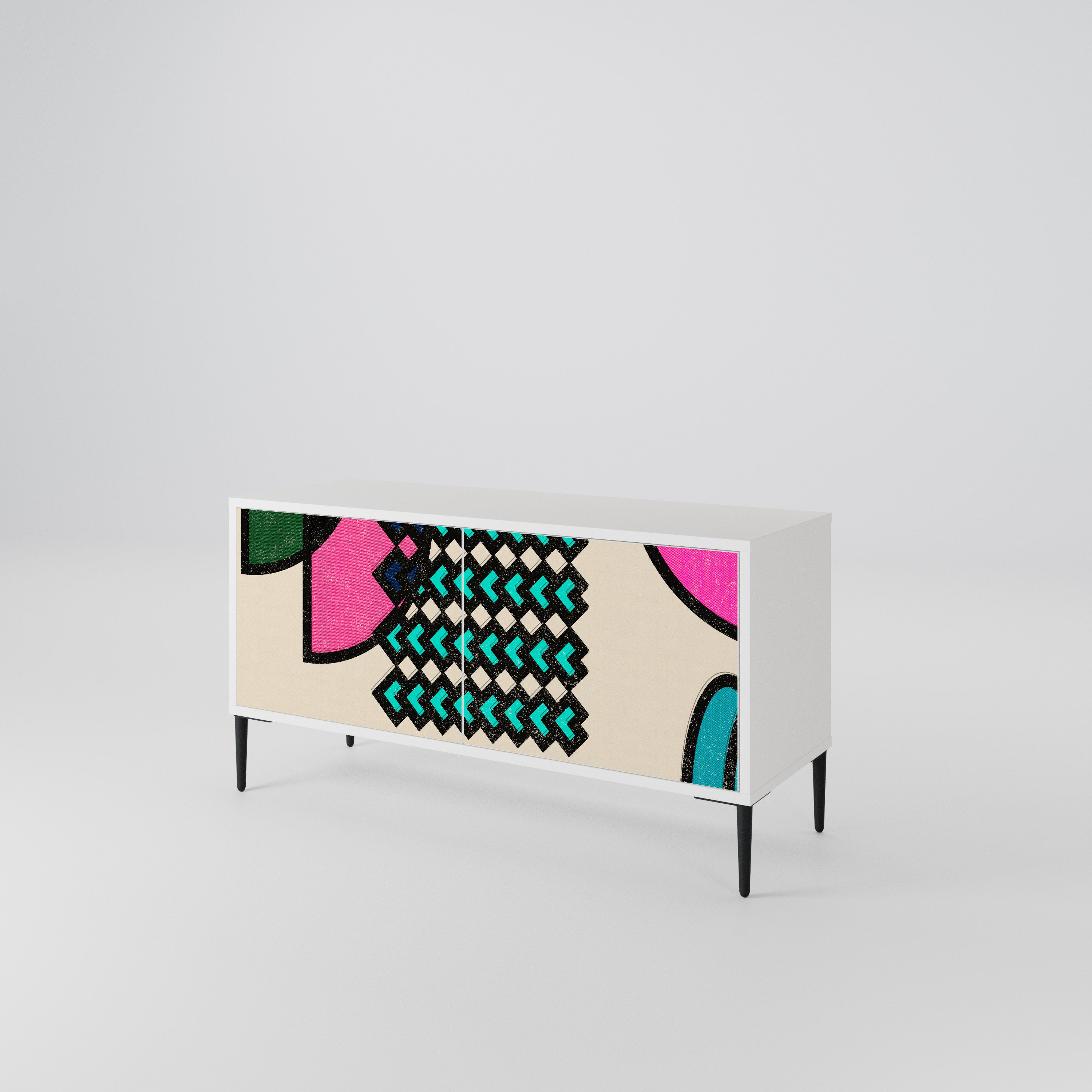 GEOMETRIC RHAPSODY Compact 2-Door TV Cabinet