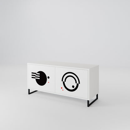 BLACK AND WHITE COMBINATION Συμπαγές έπιπλο τηλεόρασης 2-θυρών
