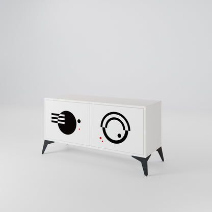 BLACK AND WHITE COMBINATION Συμπαγές έπιπλο τηλεόρασης 2-θυρών