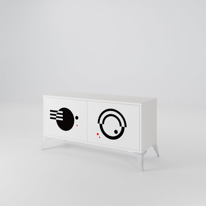 BLACK AND WHITE COMBINATION Συμπαγές έπιπλο τηλεόρασης 2-θυρών