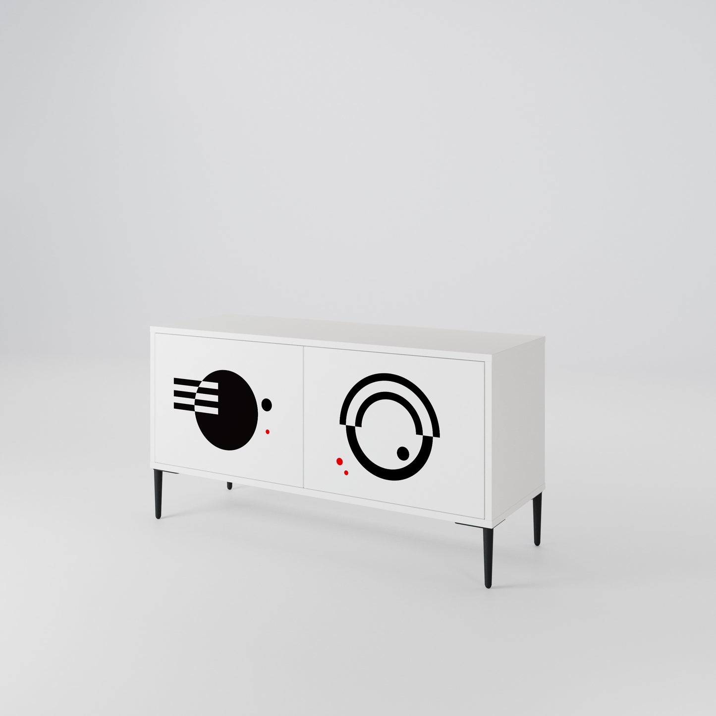 BLACK AND WHITE COMBINATION Συμπαγές έπιπλο τηλεόρασης 2-θυρών