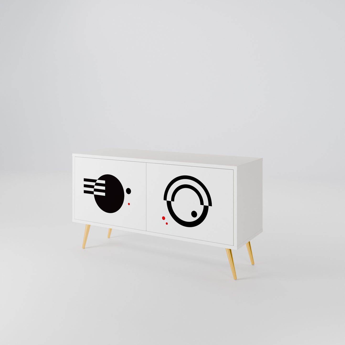 BLACK AND WHITE COMBINATION Συμπαγές έπιπλο τηλεόρασης 2-θυρών
