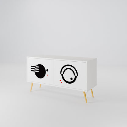 BLACK AND WHITE COMBINATION Συμπαγές έπιπλο τηλεόρασης 2-θυρών