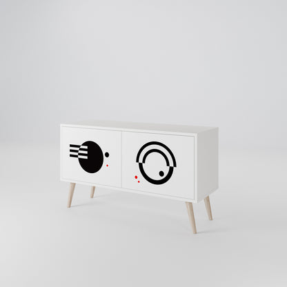 BLACK AND WHITE COMBINATION Συμπαγές έπιπλο τηλεόρασης 2-θυρών