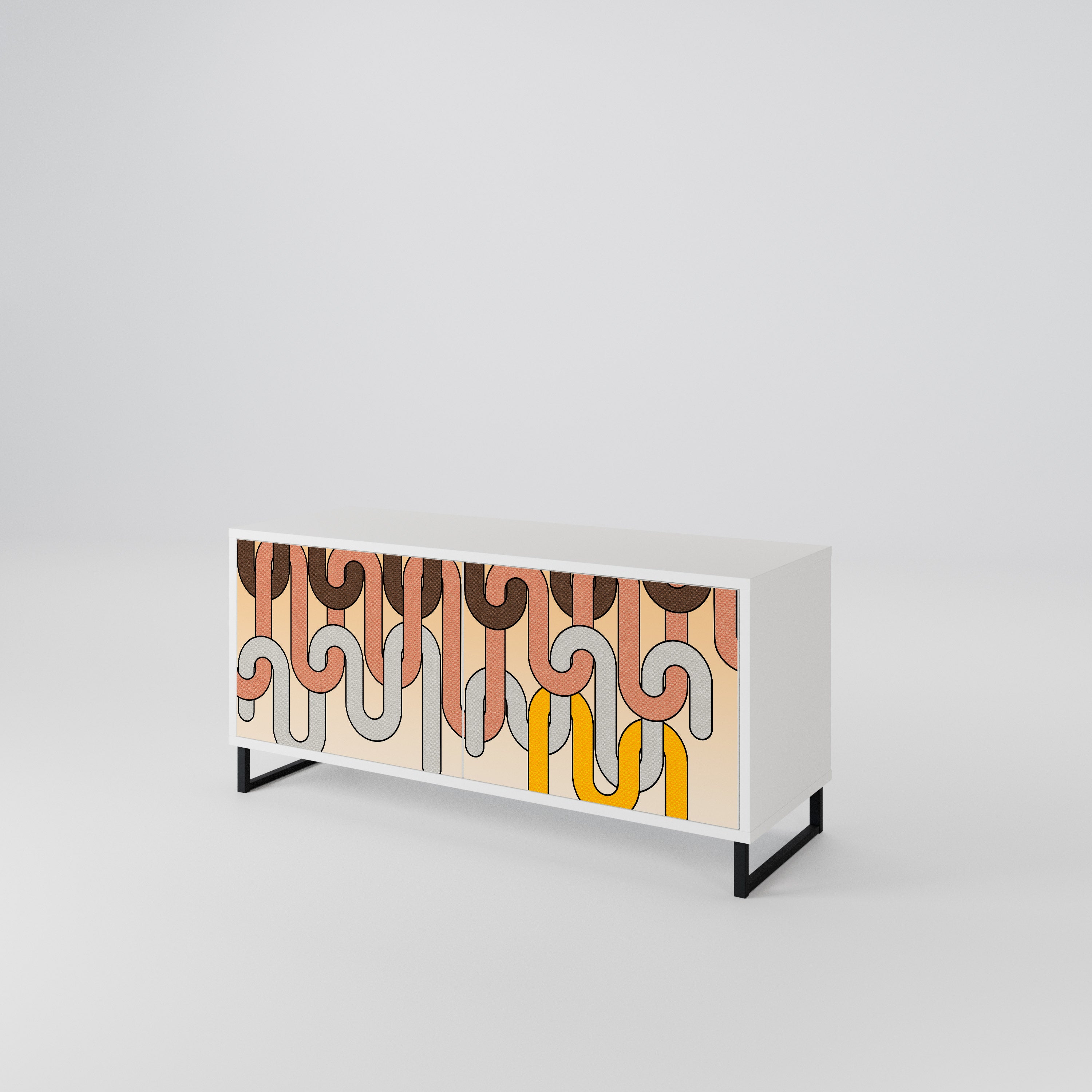 COLORFUL STRINGS Compact 2-Door TV Cabinet