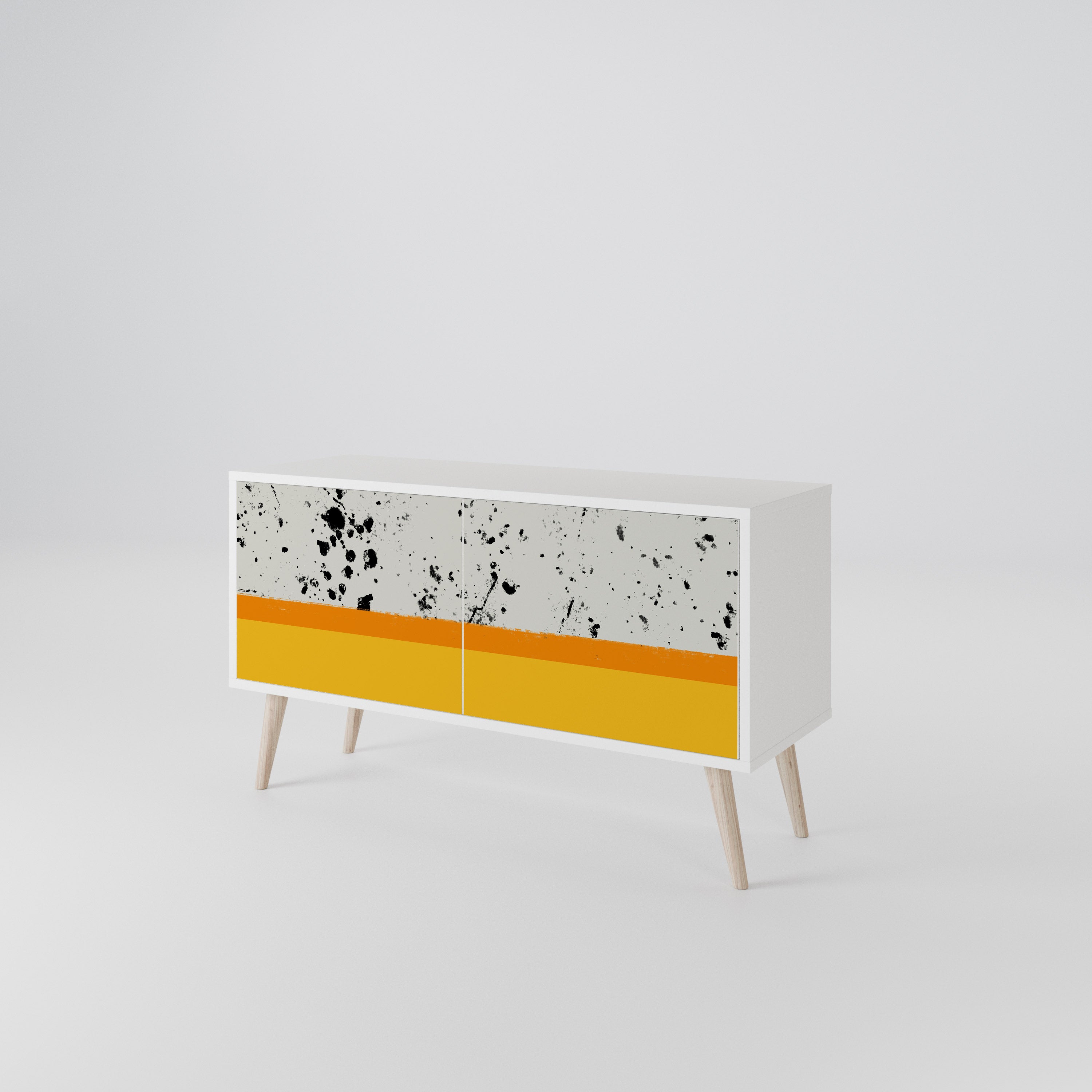 DYED BY ORANGE Compact 2-Door TV Cabinet