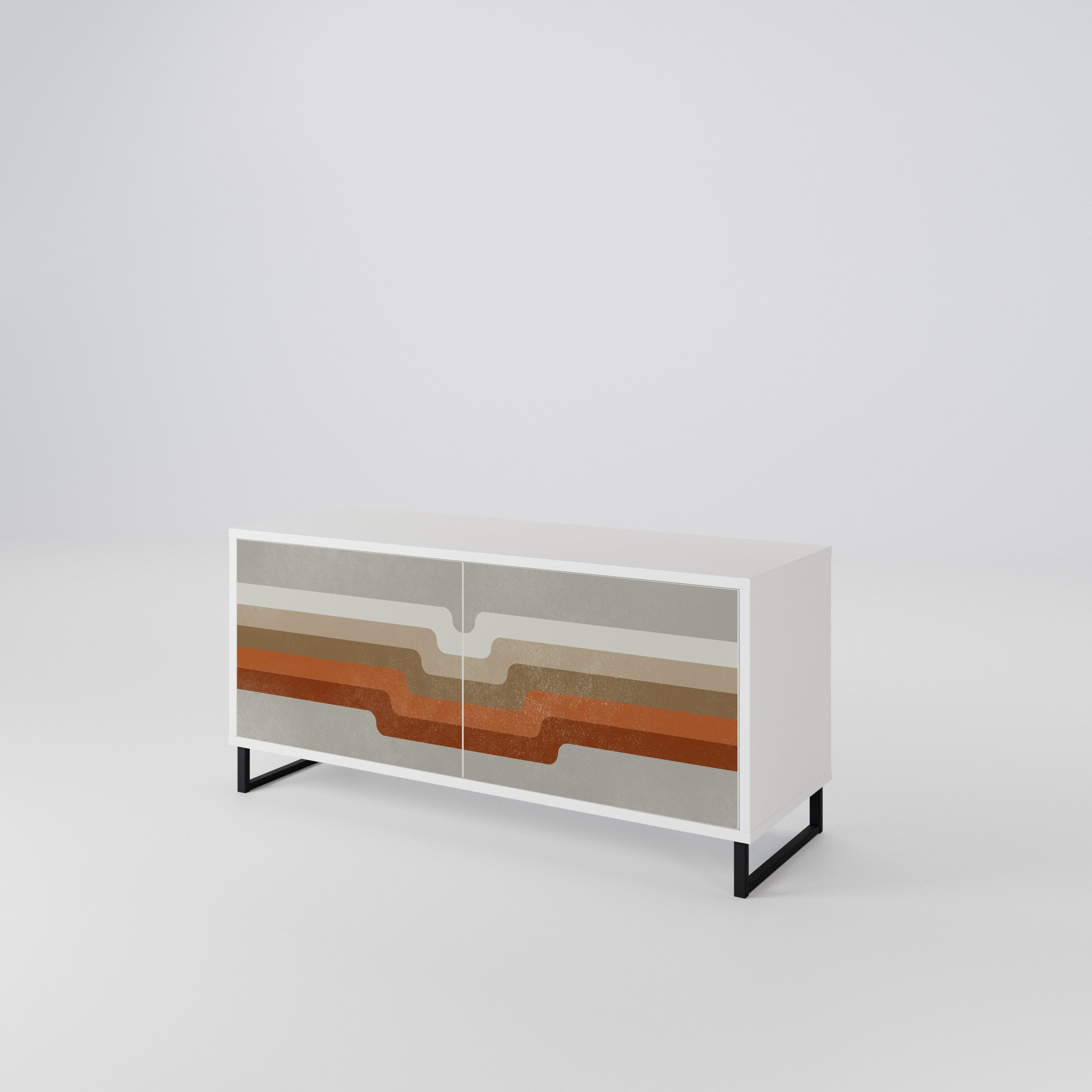 PECULIAR TRAIL Compact 2-Door TV Cabinet