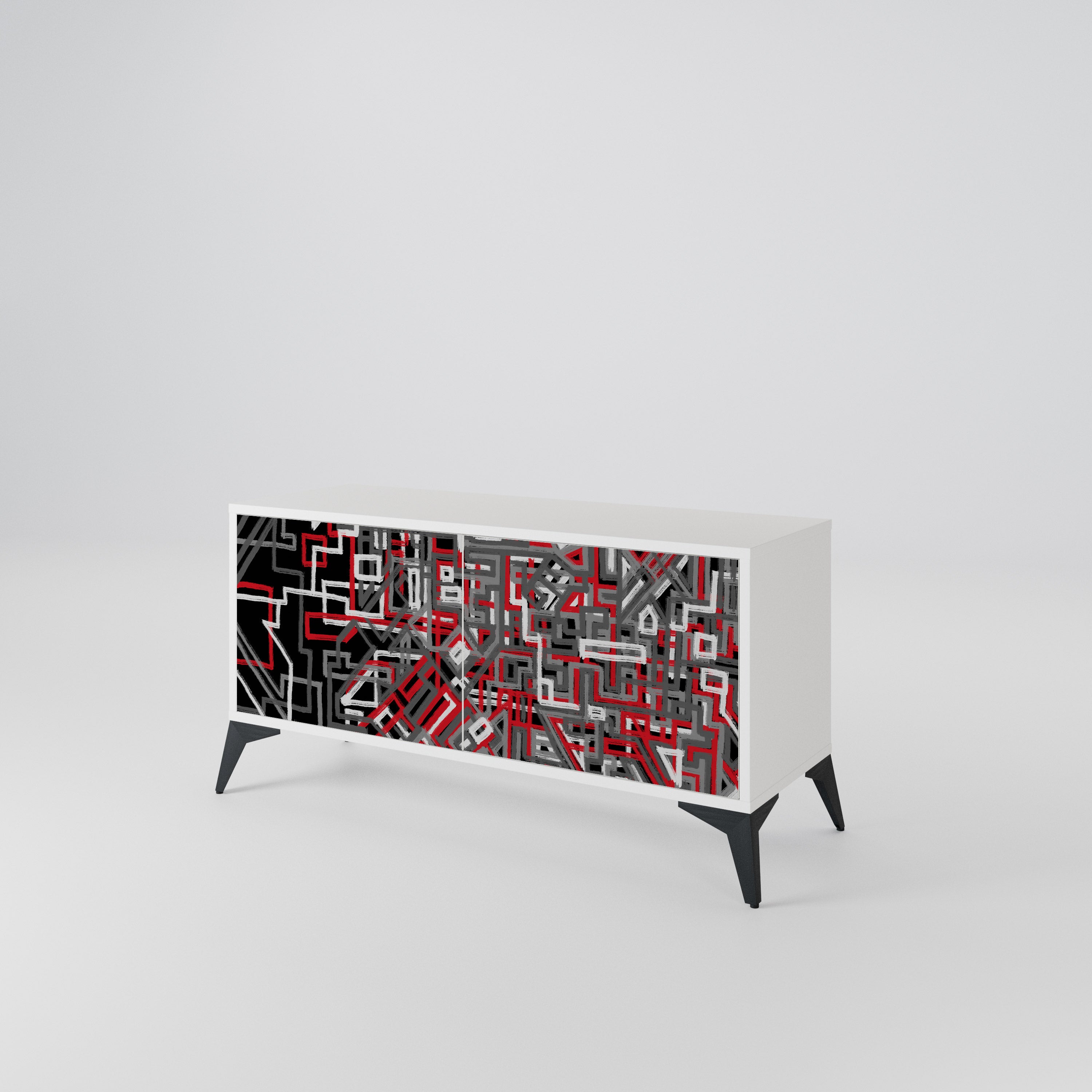BROKEN LINES Compact 2-Door TV Cabinet