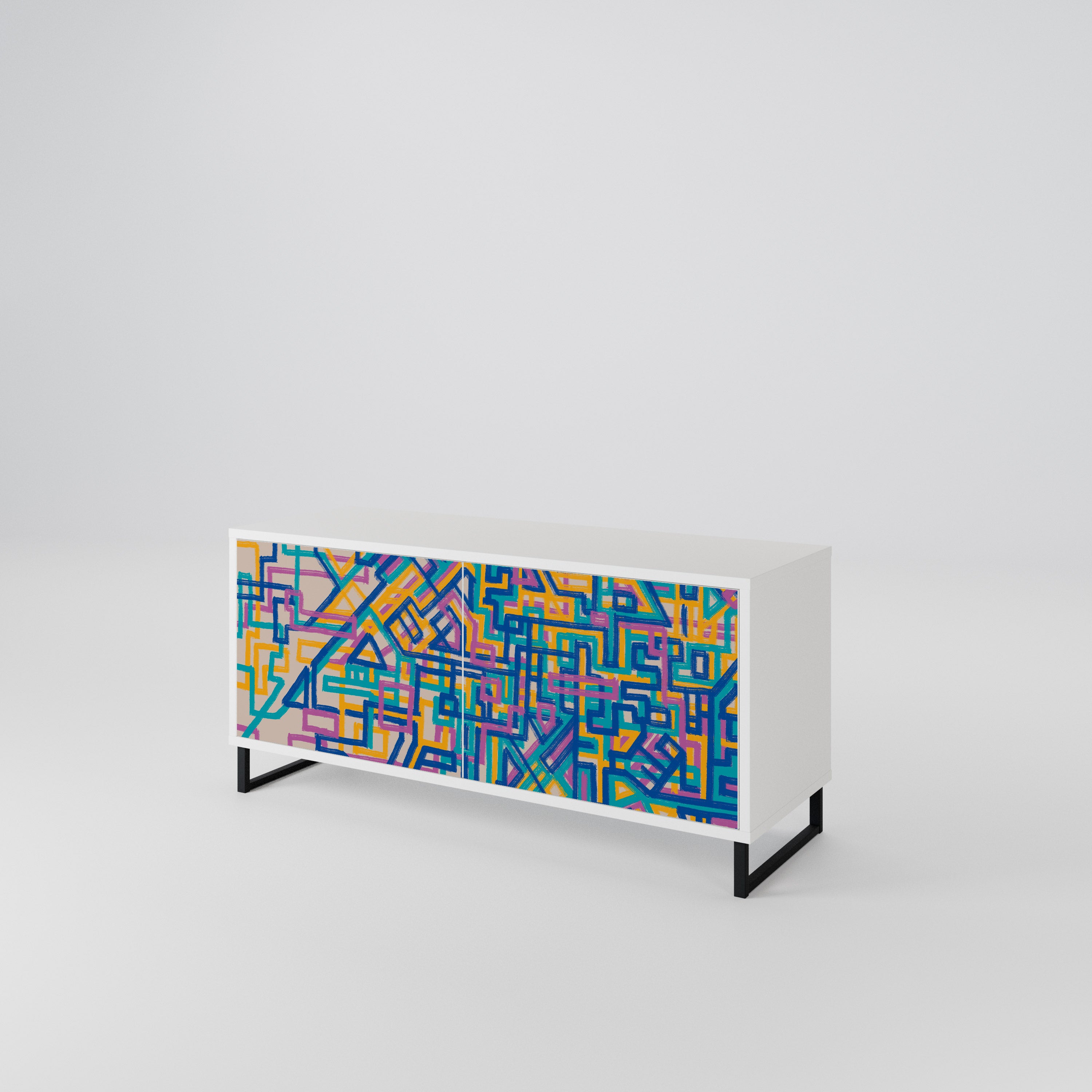 MEMORIES MAP Compact 2-Door TV Cabinet