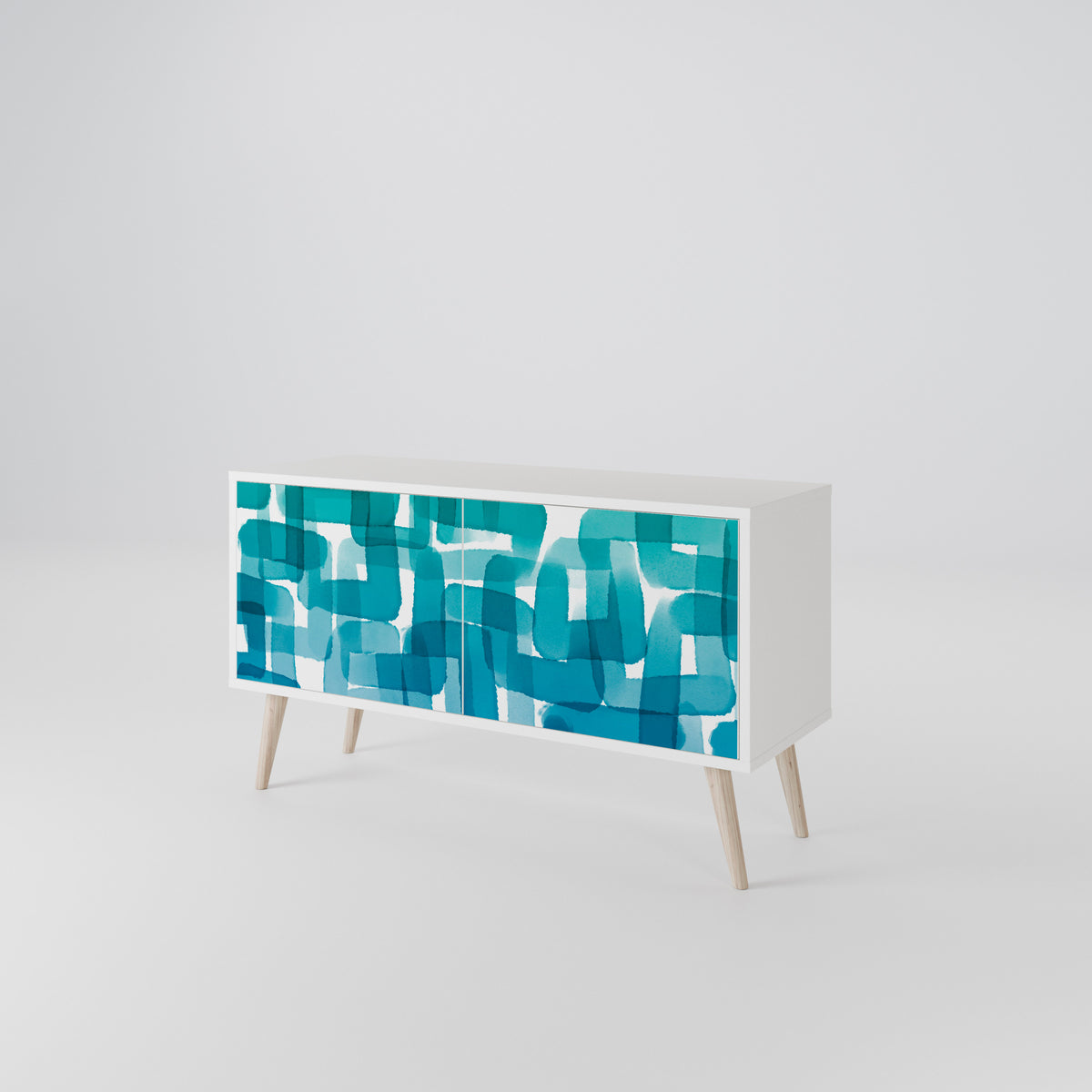 TURQUOISE RECTANGLES Συμπαγές έπιπλο τηλεόρασης 2-θυρών
