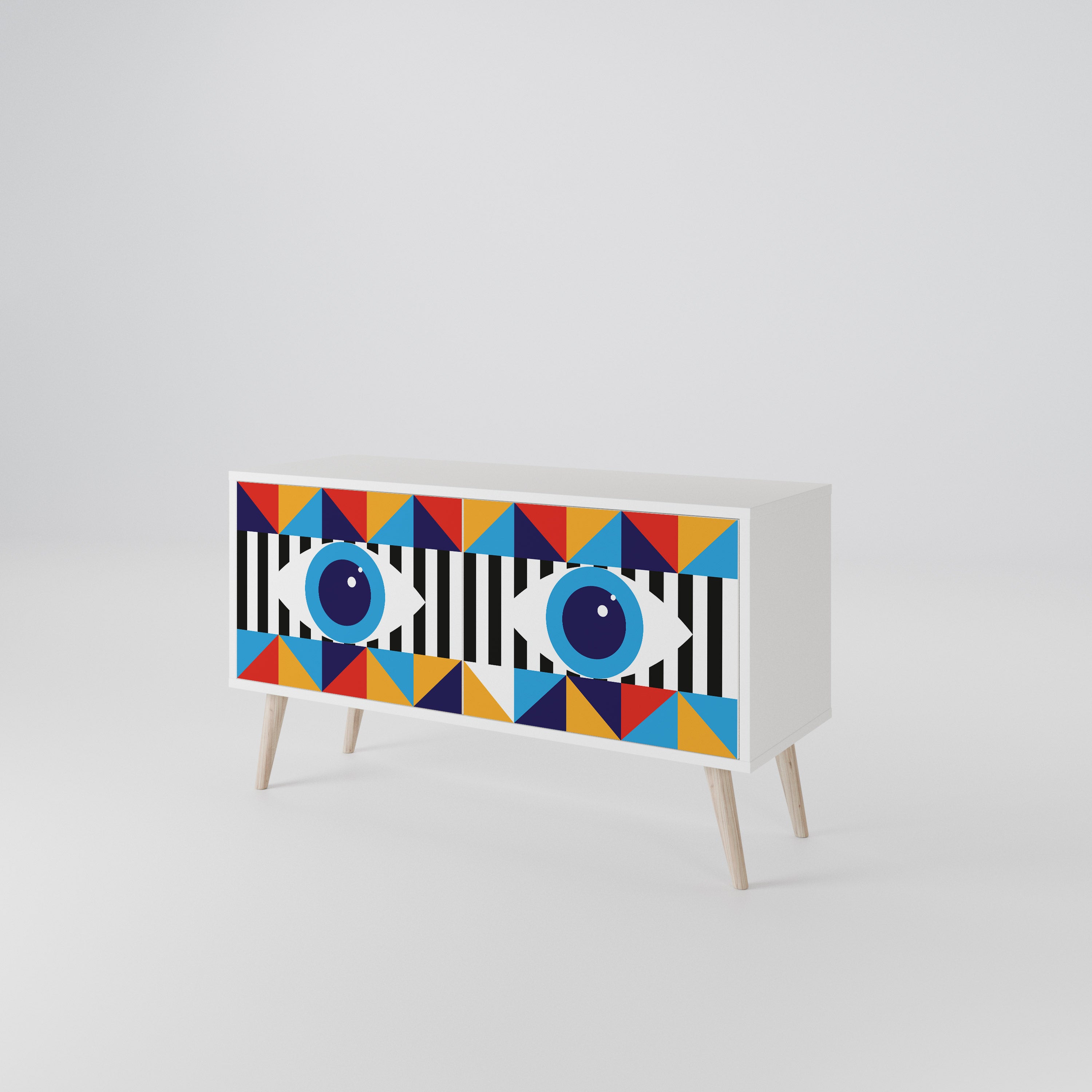 ABSTRACTION AND GEOMETRY Compact 2-Door TV Cabinet