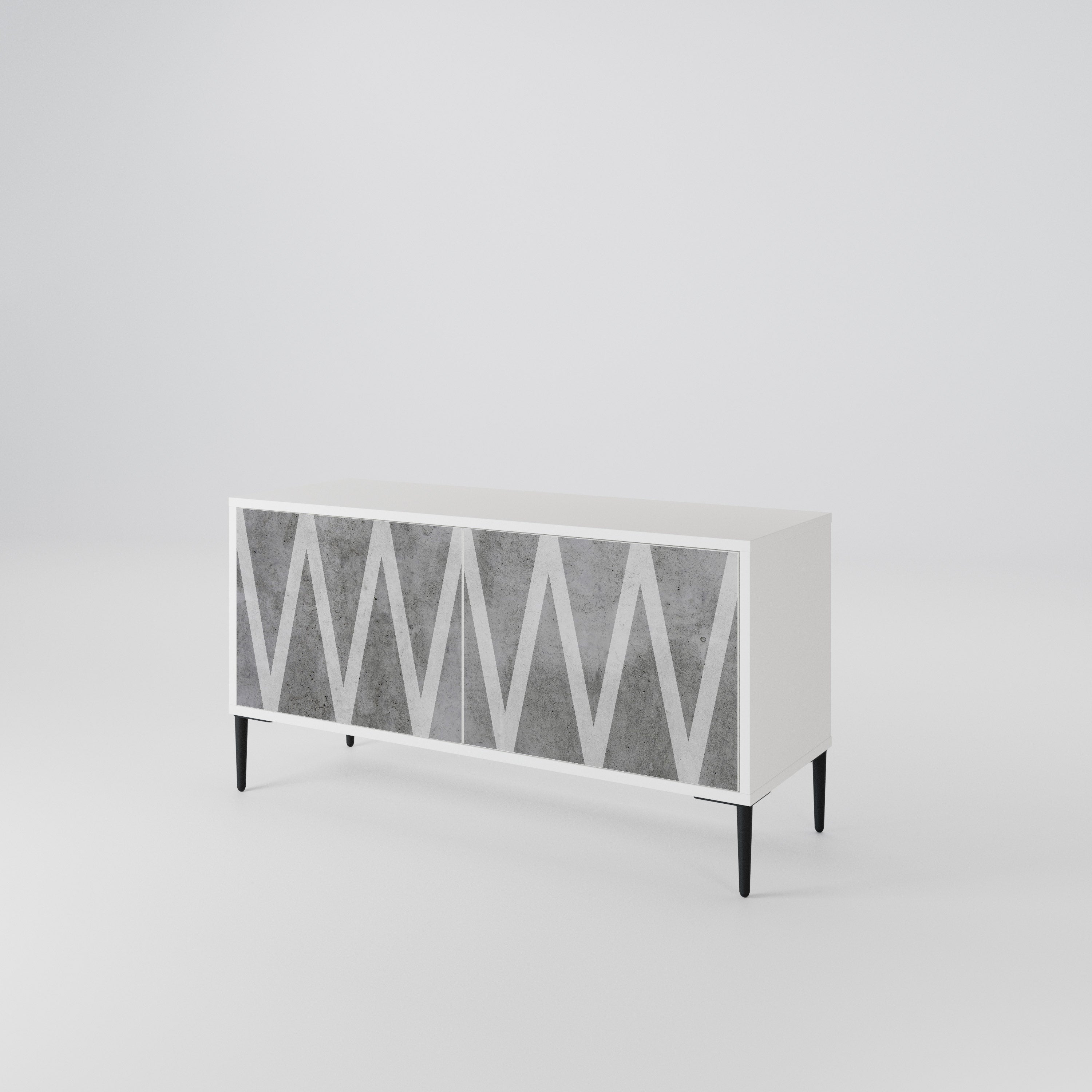 SOLID ZIG ZAG Compact 2-Door TV Cabinet
