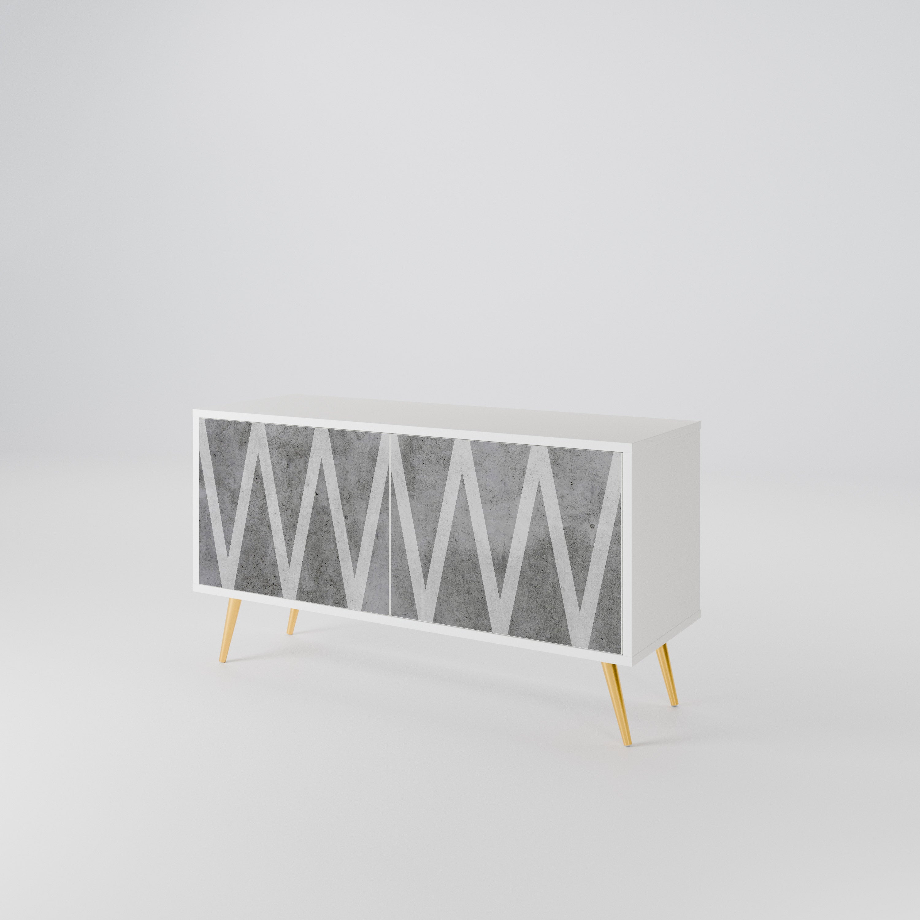 SOLID ZIG ZAG Compact 2-Door TV Cabinet