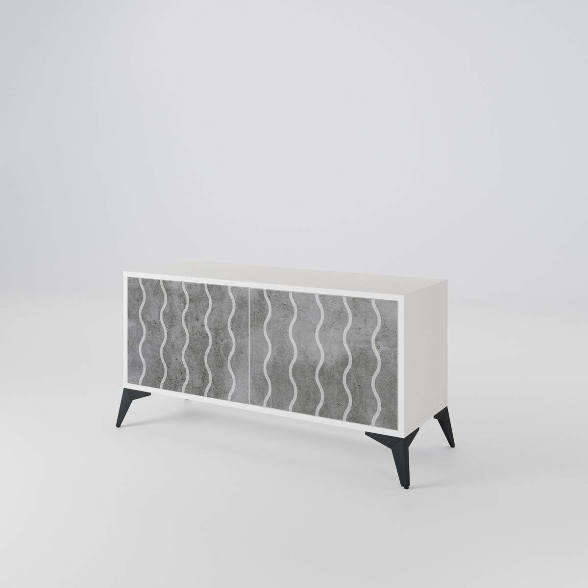 WAVES OF CONCRETE Compact 2-Door TV Cabinet