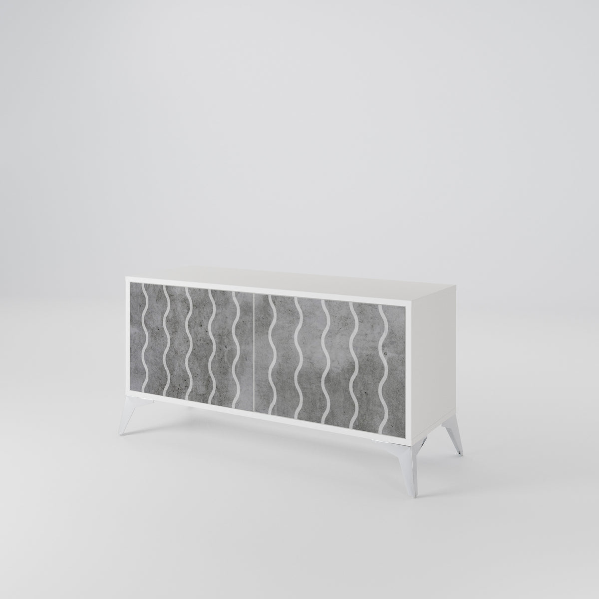 WAVES OF CONCRETE Compact 2-Door TV Cabinet