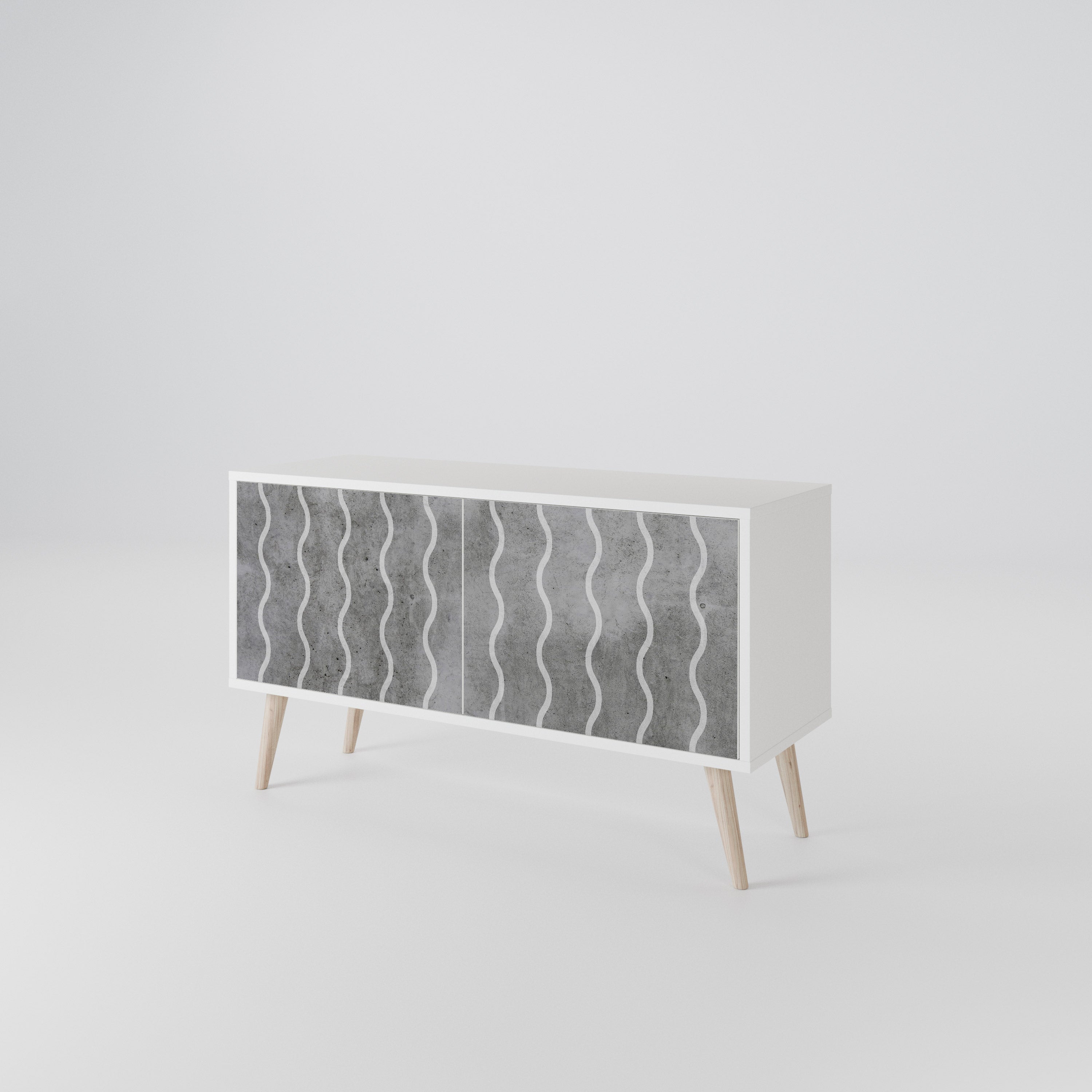 WAVES OF CONCRETE Compact 2-Door TV Cabinet