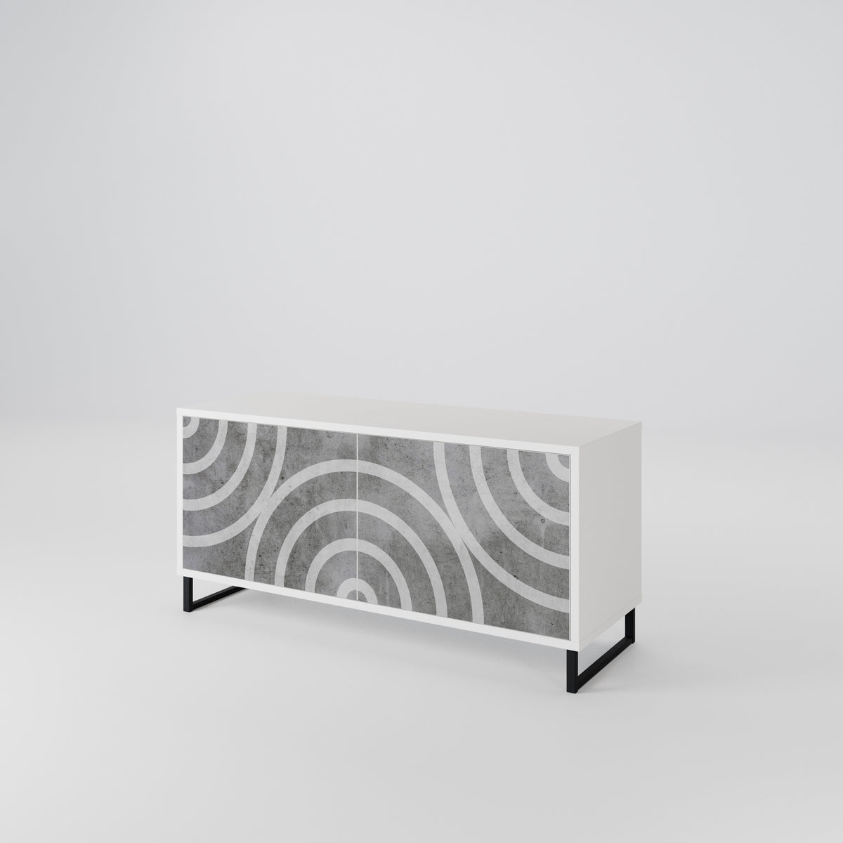 CIRCLE CONCRETE Compact 2-Door TV Cabinet