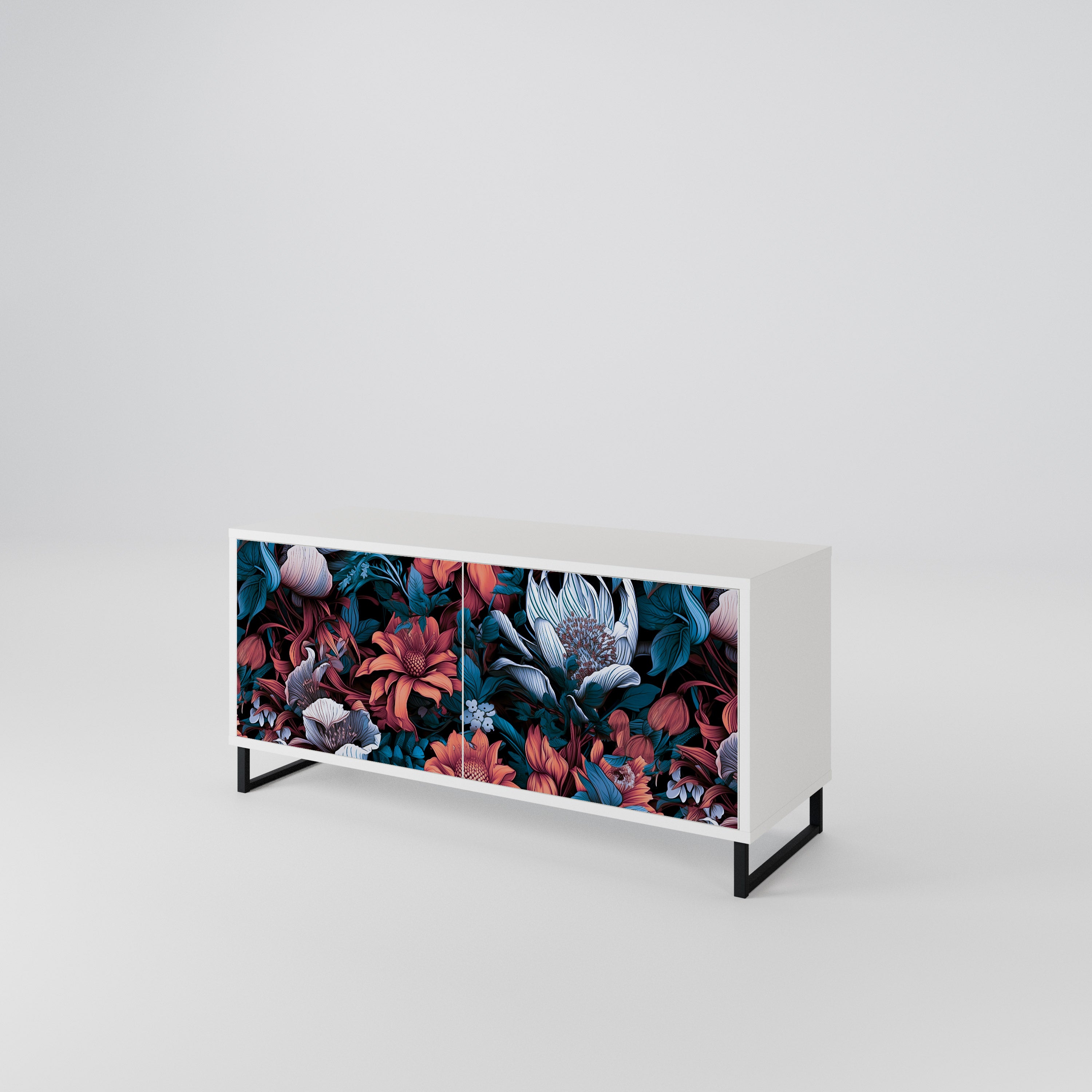 ETHEREAL BLOSSOMS Compact 2-Door TV Cabinet