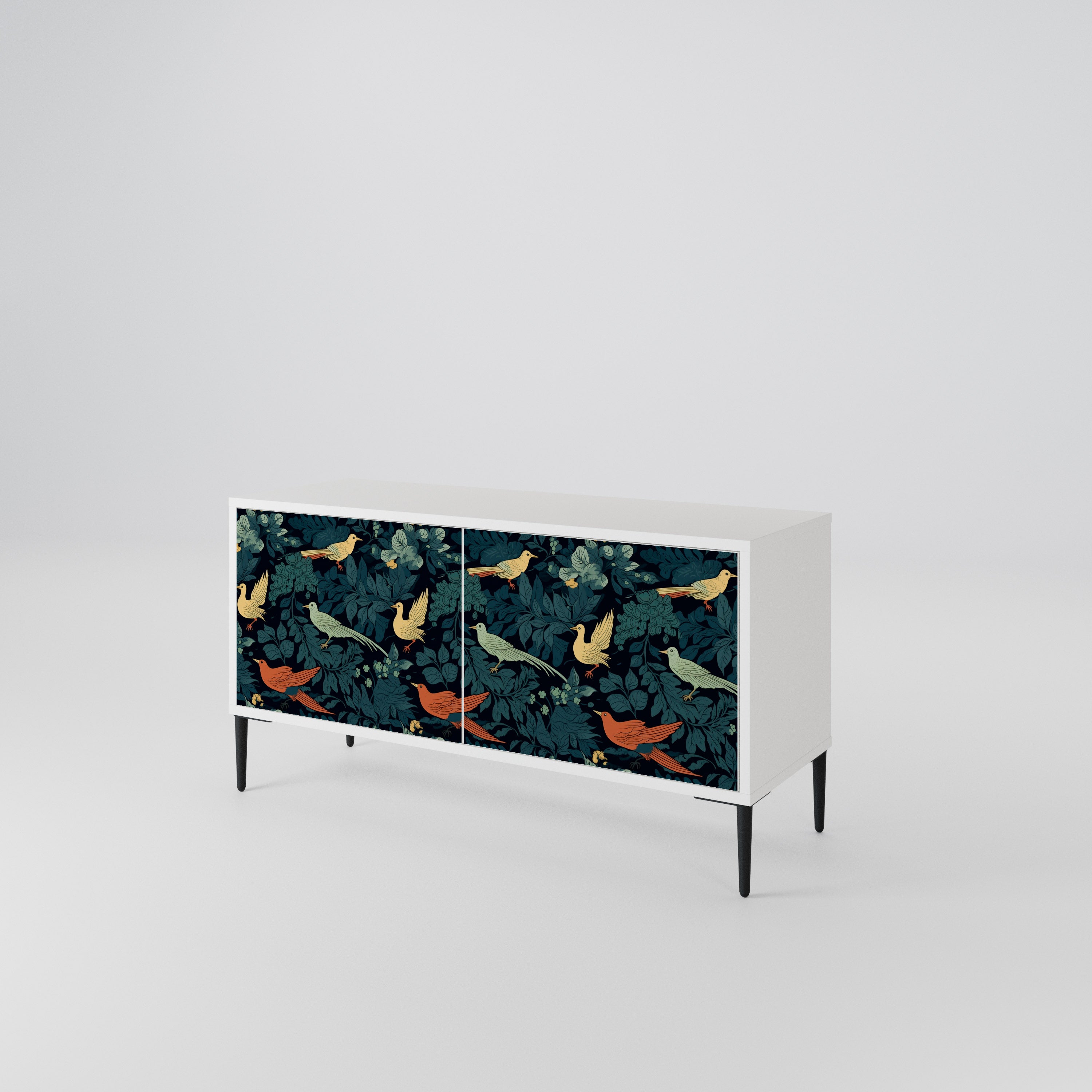 FOWL ORNAMENT Compact 2-Door TV Cabinet