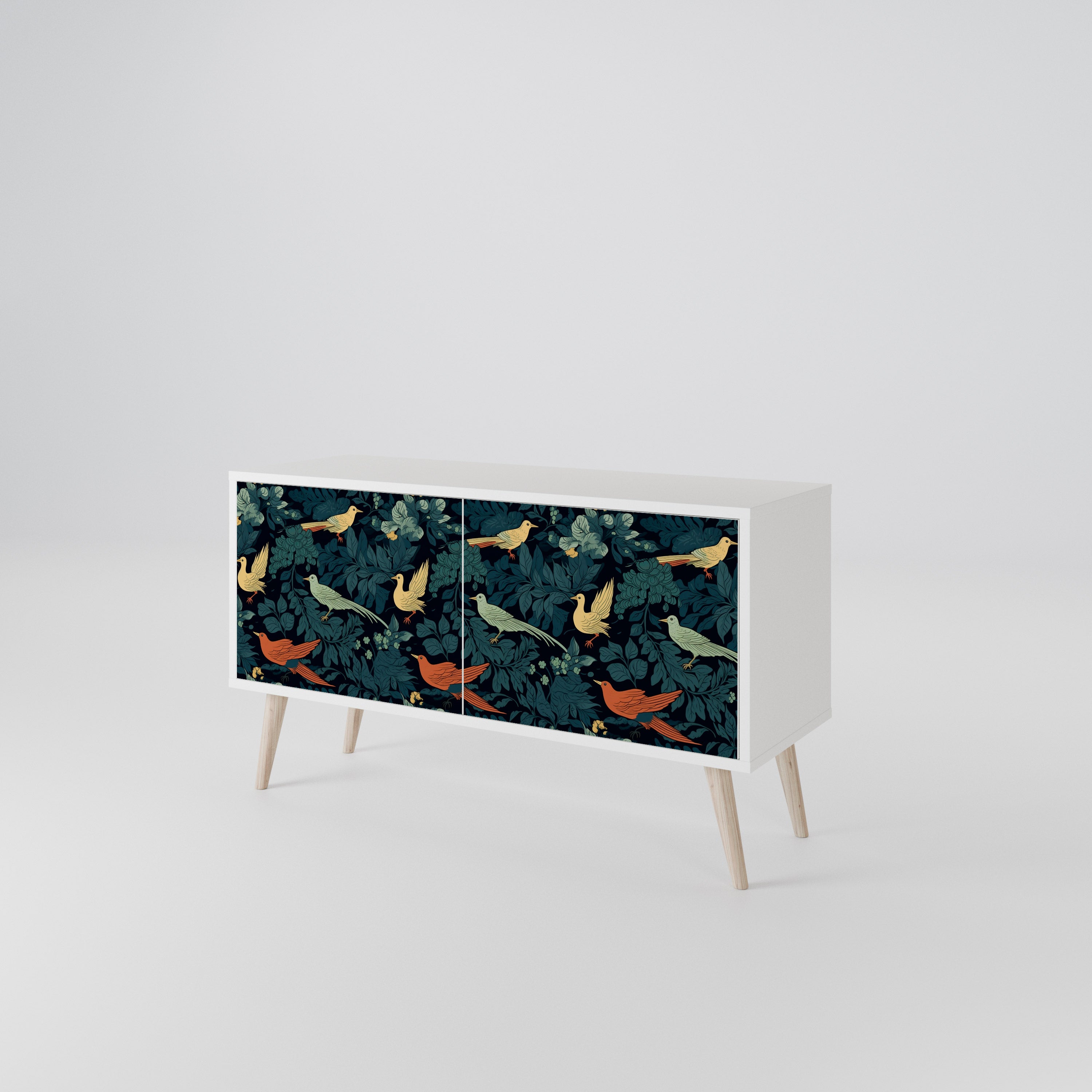 FOWL ORNAMENT Compact 2-Door TV Cabinet