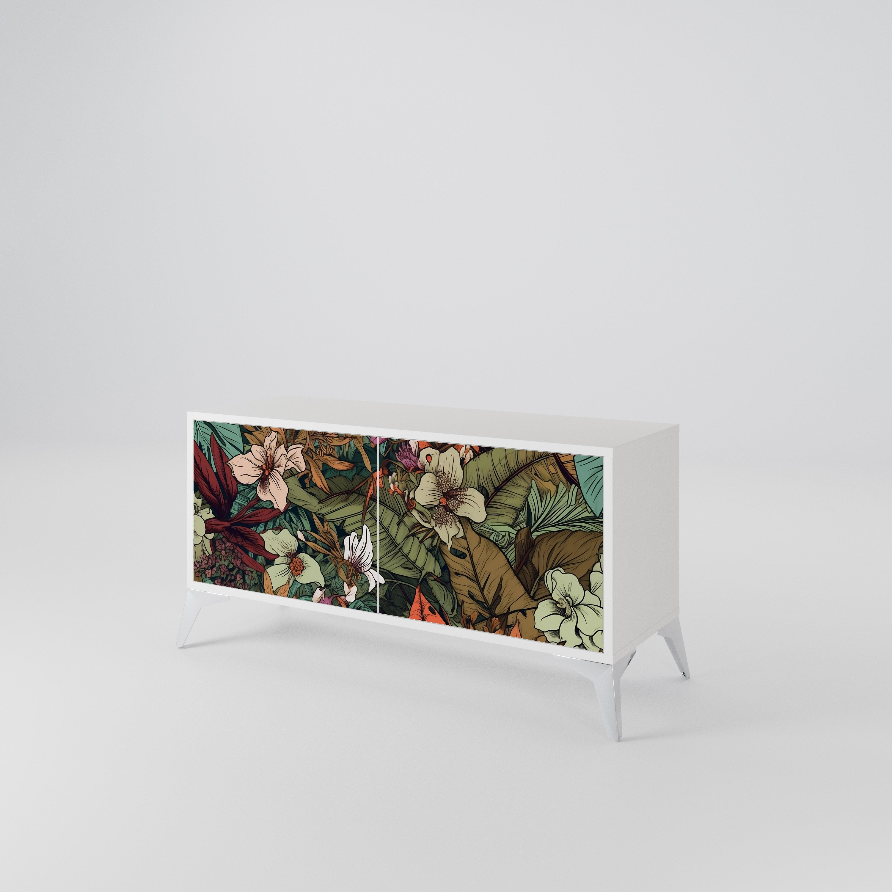 BOTANICAL EMERGENCE Compact 2-Door TV Cabinet
