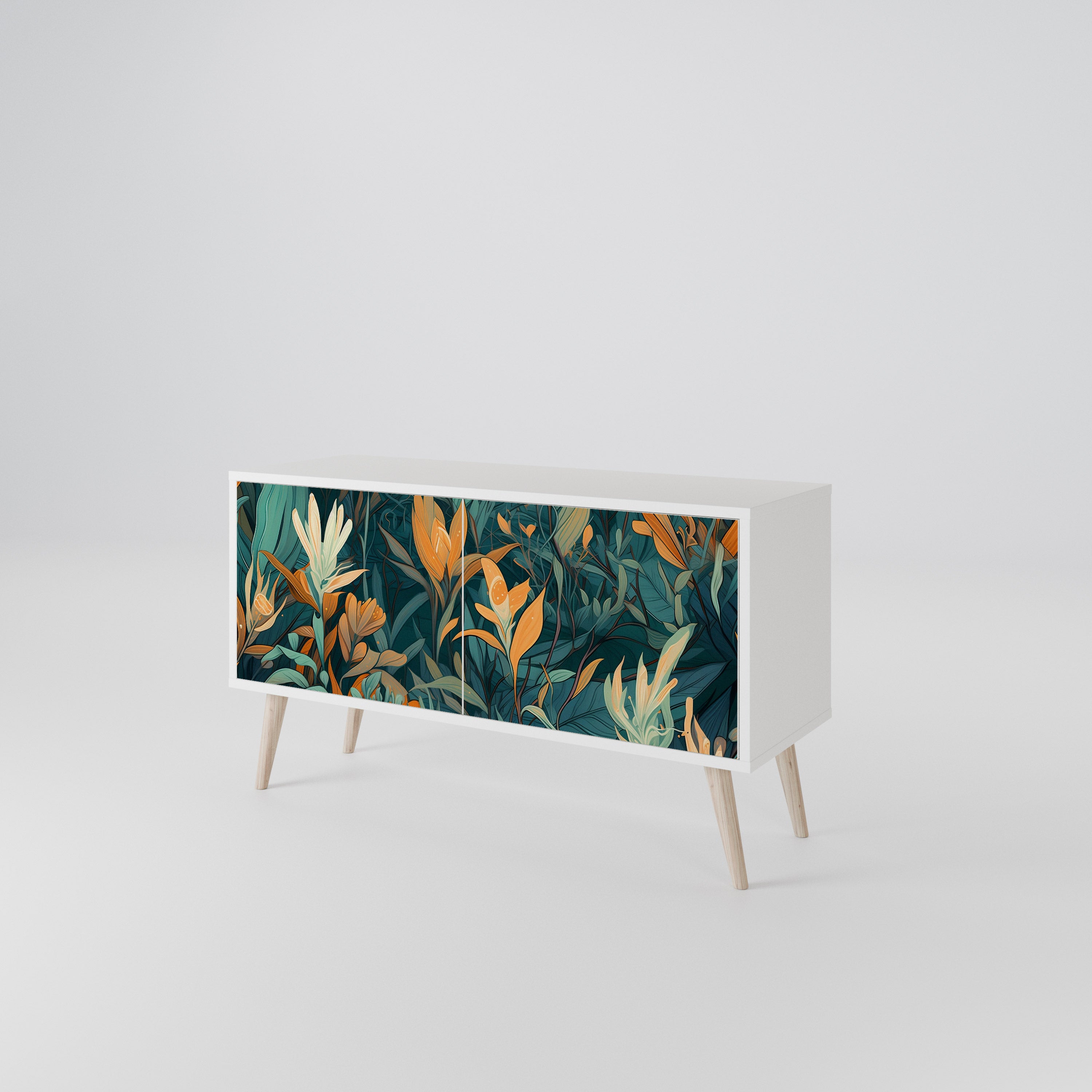 FLORAL SERENITY Compact 2-Door TV Cabinet