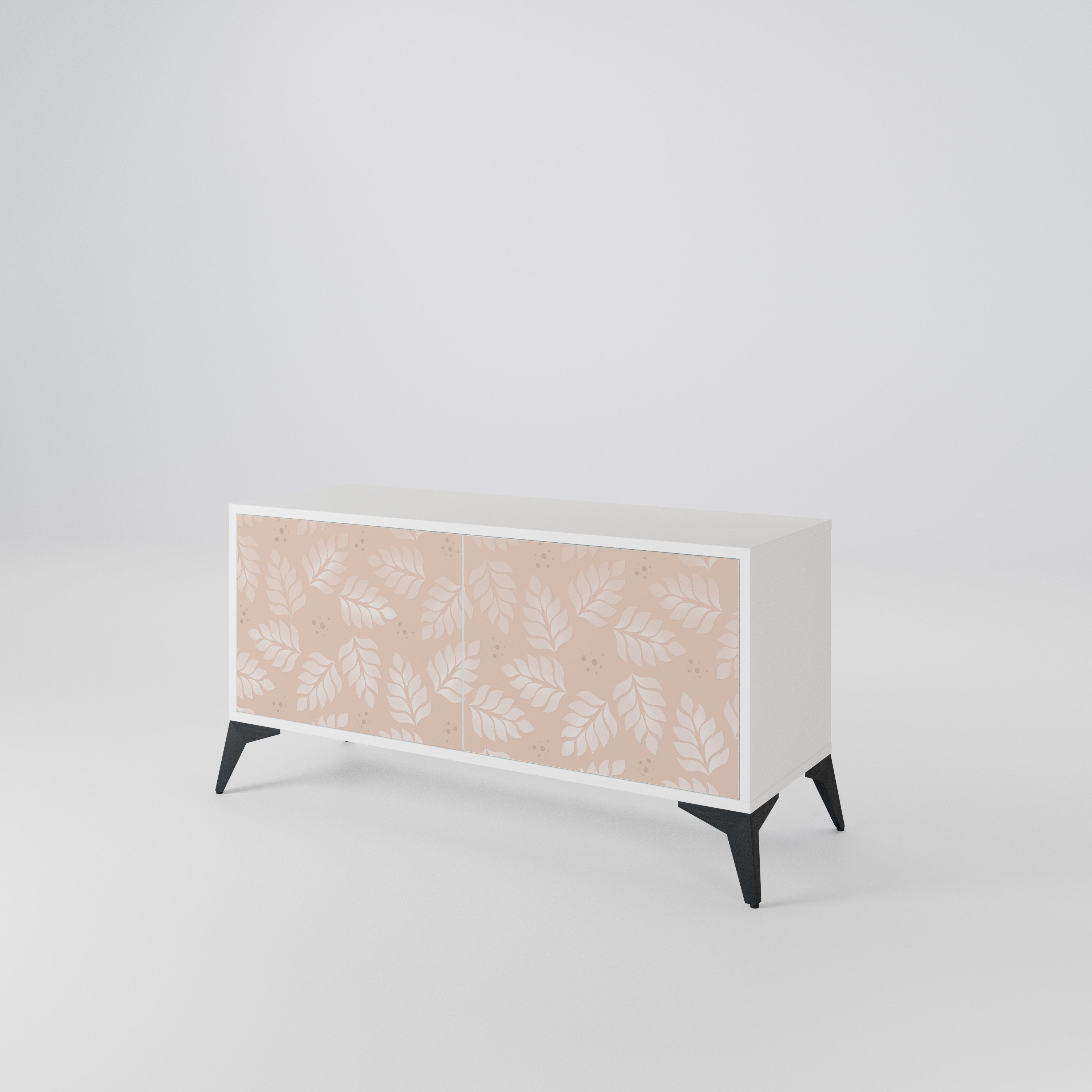 LEAVES ON BEIGE Compact 2-Door TV Cabinet