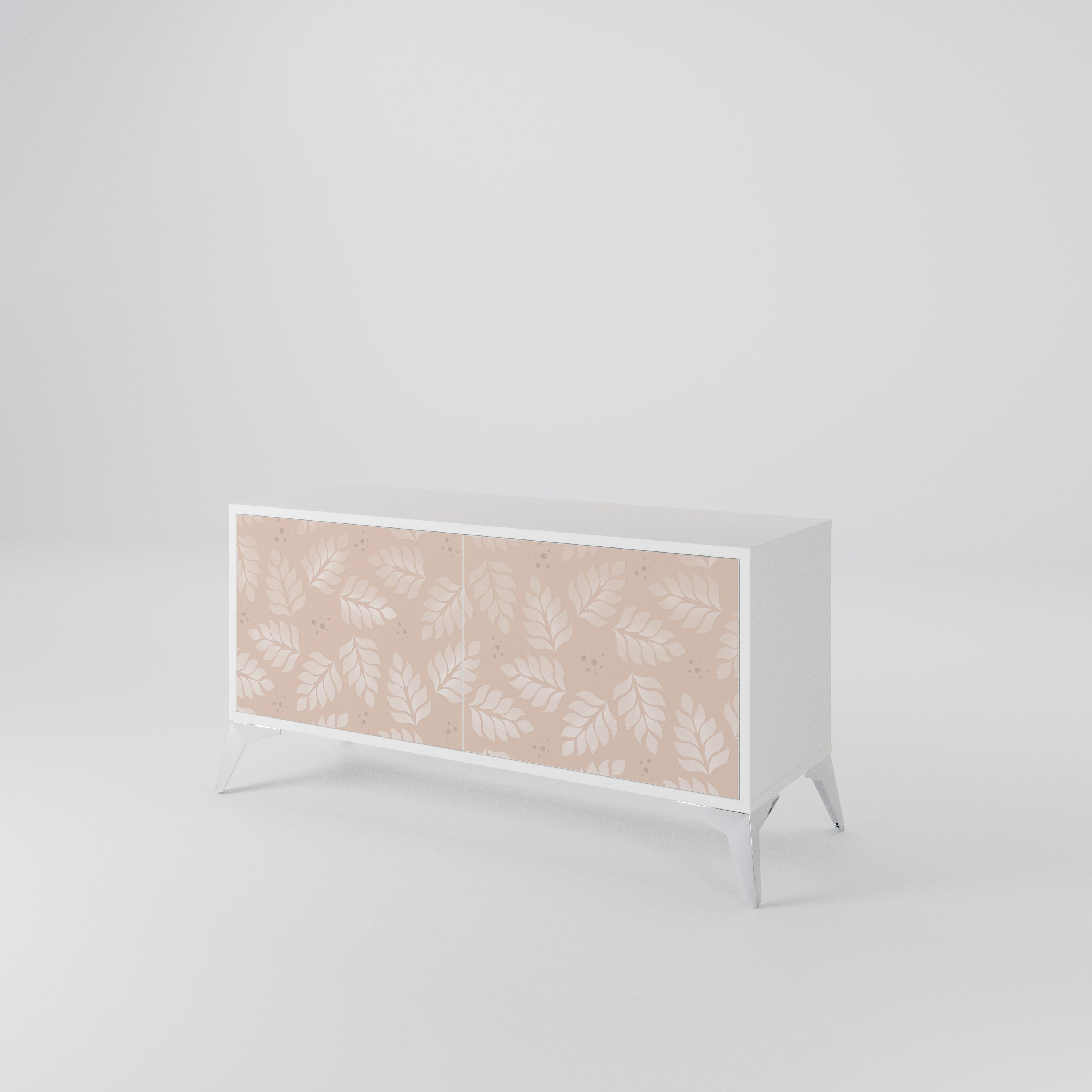 LEAVES ON BEIGE Compact 2-Door TV Cabinet