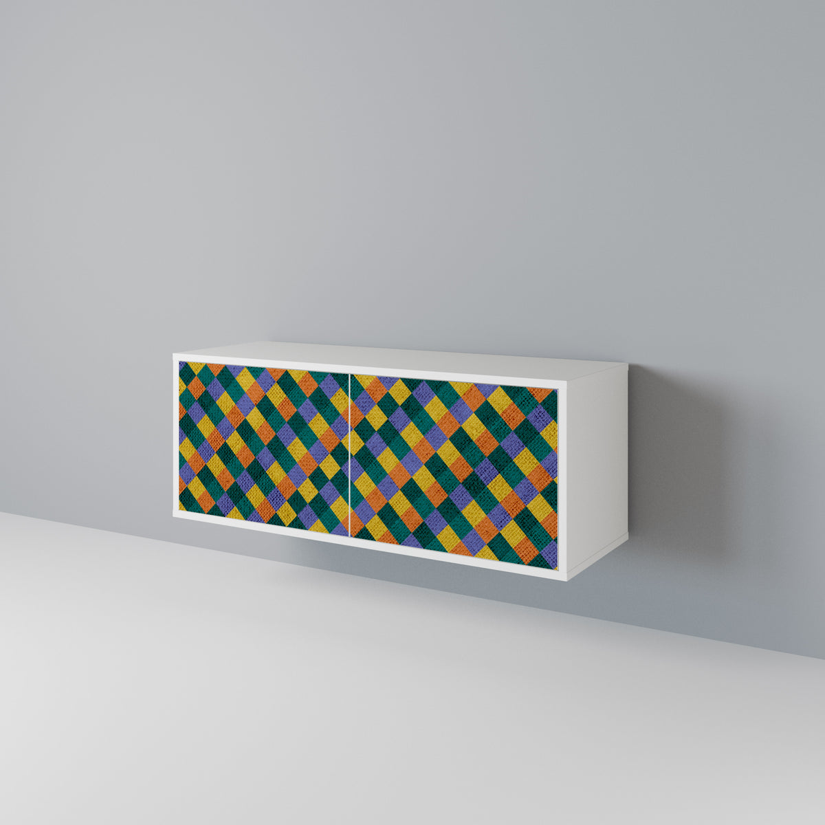 PAINTED SQUARES MIX Συμπαγές έπιπλο τηλεόρασης 2-θυρών
