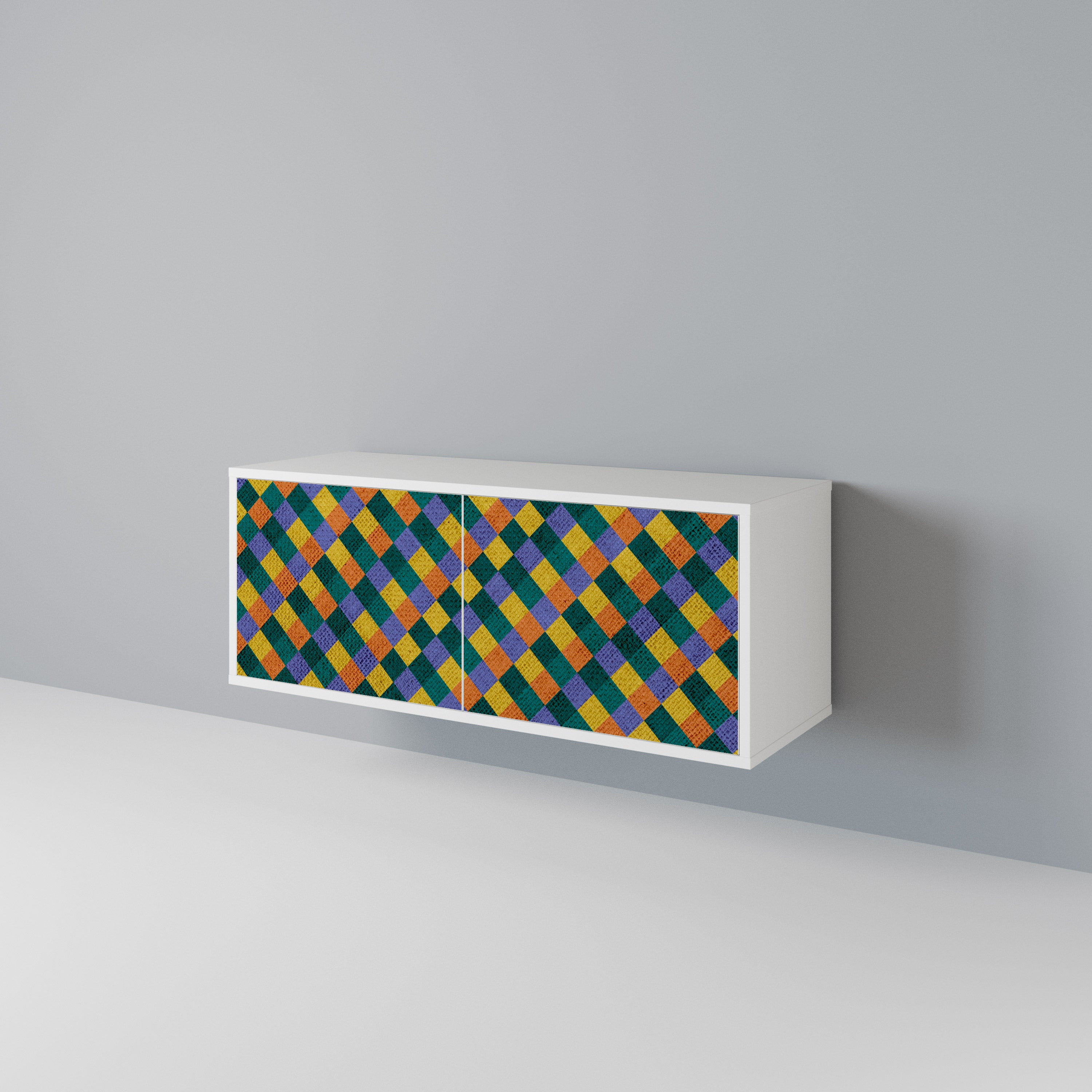PAINTED SQUARES MIX Συμπαγές έπιπλο τηλεόρασης 2-θυρών