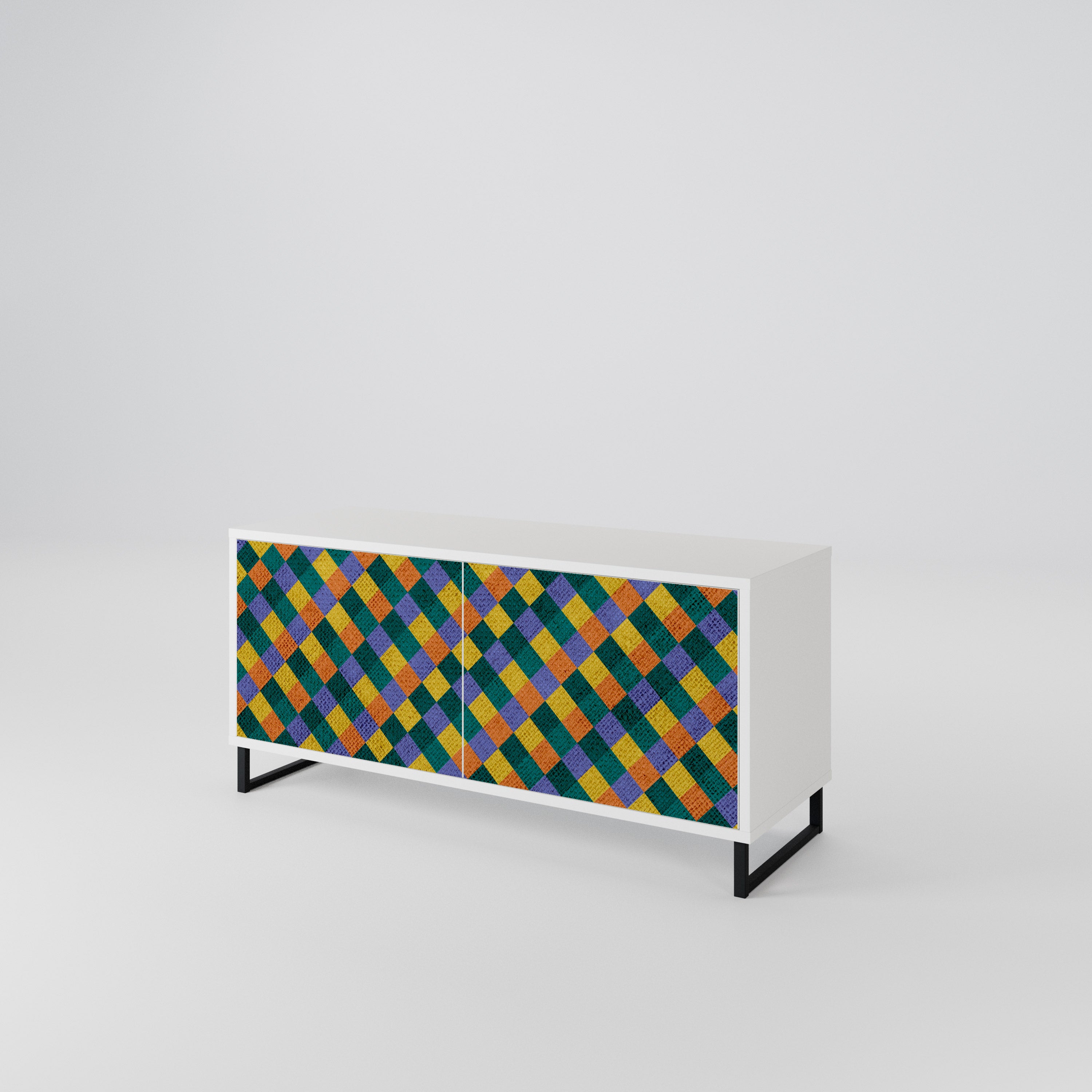 PAINTED SQUARES MIX Συμπαγές έπιπλο τηλεόρασης 2-θυρών