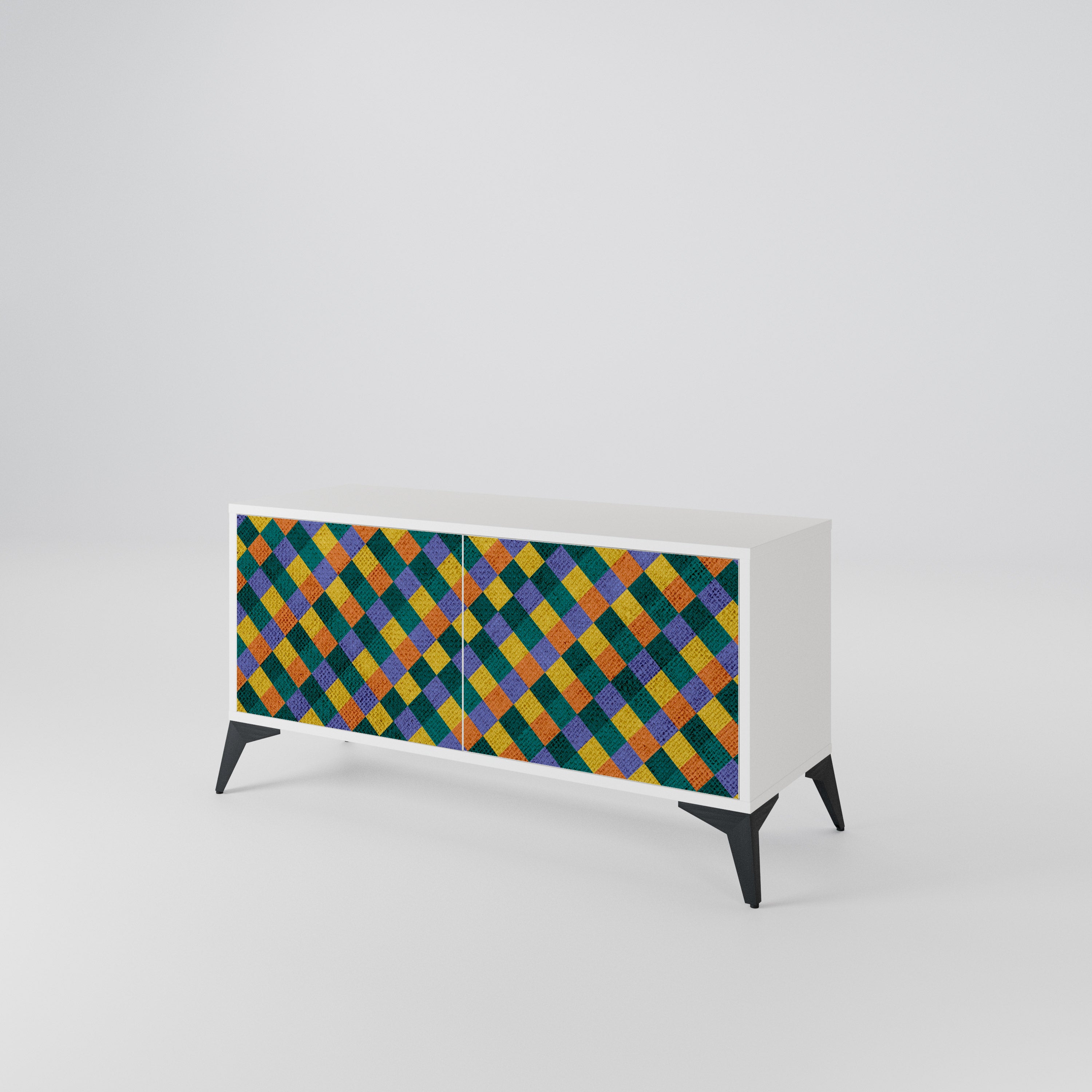 PAINTED SQUARES MIX Συμπαγές έπιπλο τηλεόρασης 2-θυρών